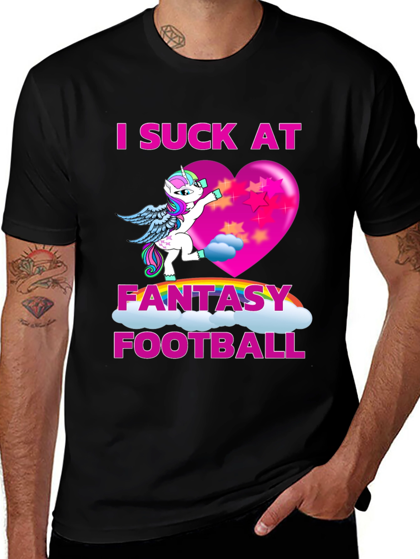 Variant 3 of I Suck At Fantasy Football Unicorn T-Shirt