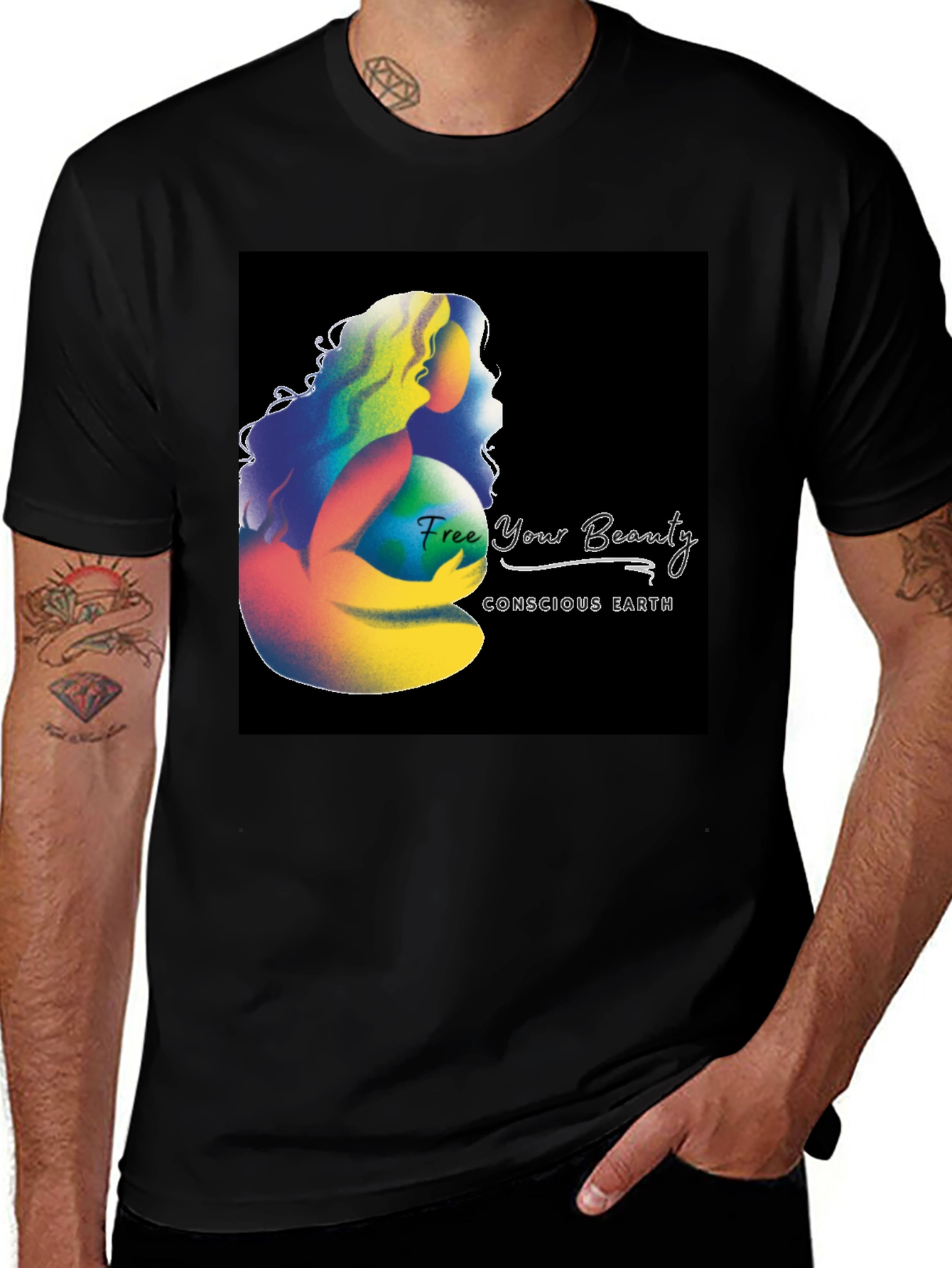 Variant 13 of Conscious Earth Graphic Tee - Free Your Beauty 