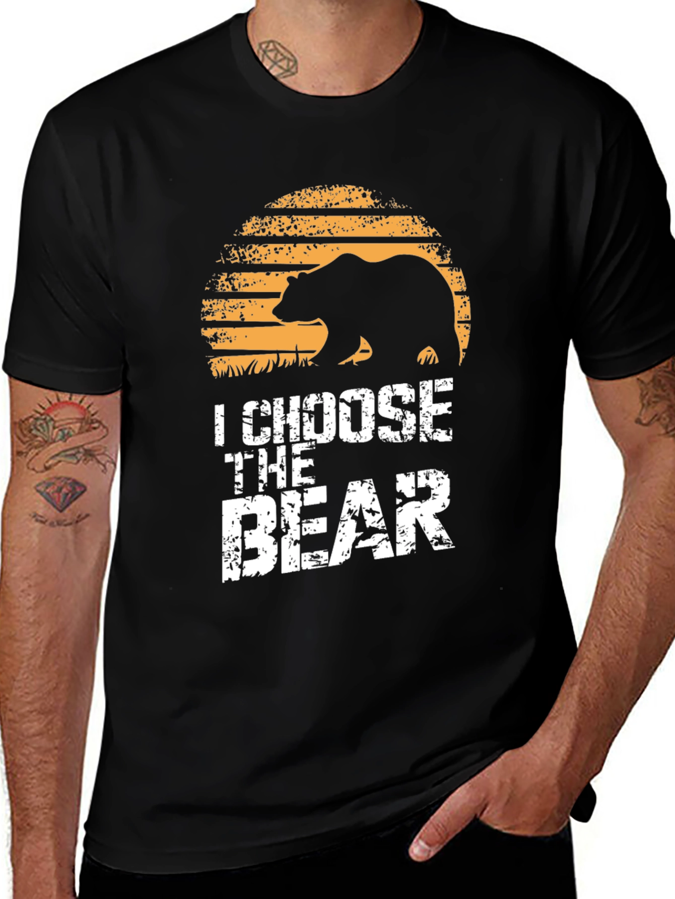 Variant 17 of I Choose The Bear Graphic Tee - Black