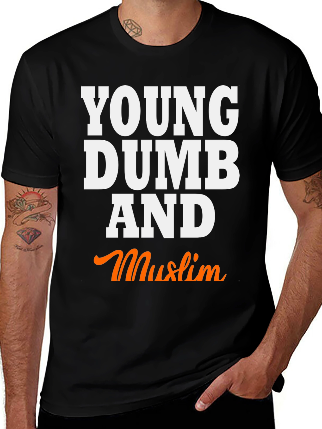 Variant 6 of Young Dumb and Muslim Black Graphic Tee