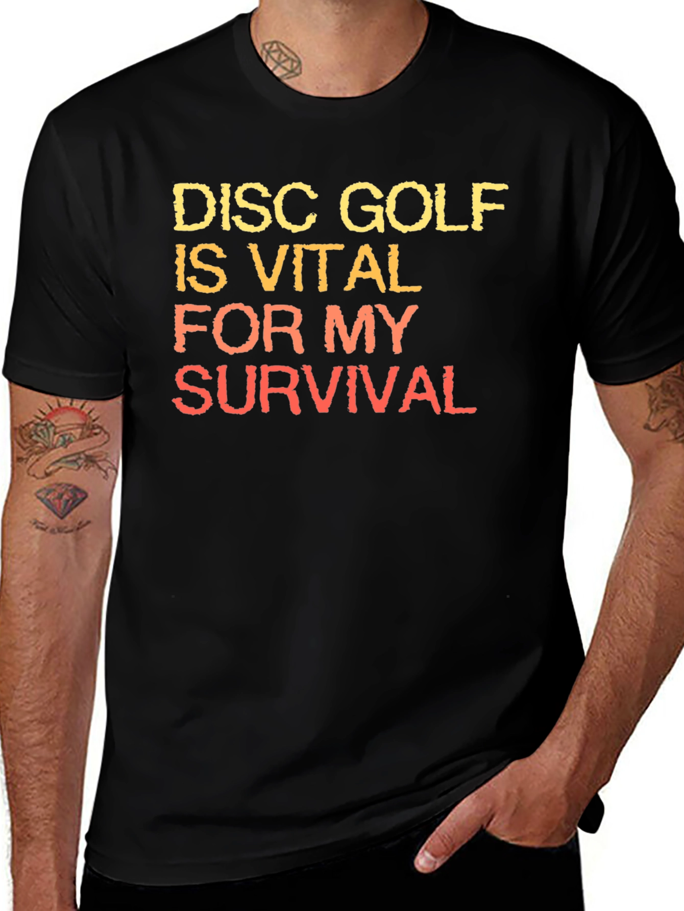 Variant 6 of Disc Golf is Vital T-Shirt - Black Cotton Tee