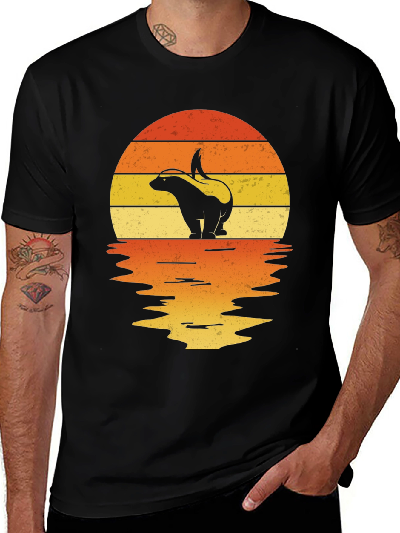 Variant 17 of Retro Skunk Sunset T-Shirt