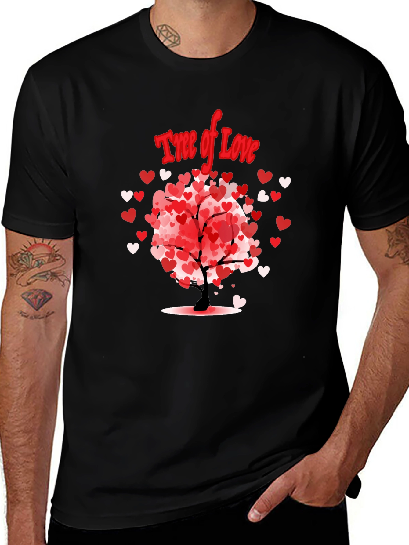 Variant 3 of Tree of Love Graphic T-Shirt - Black
