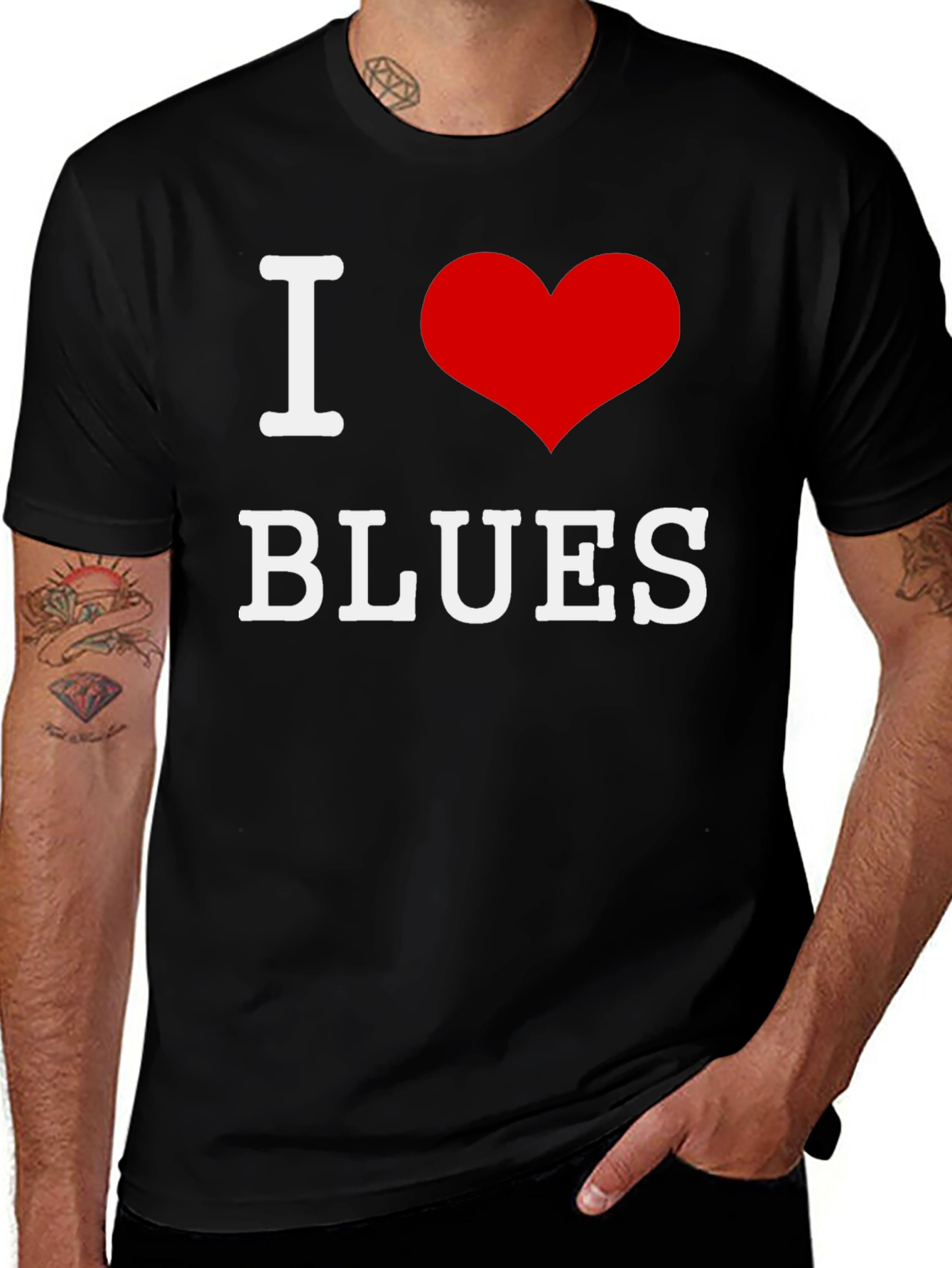 Variant 13 of I Heart Blues T-Shirt - Classic Music Tee