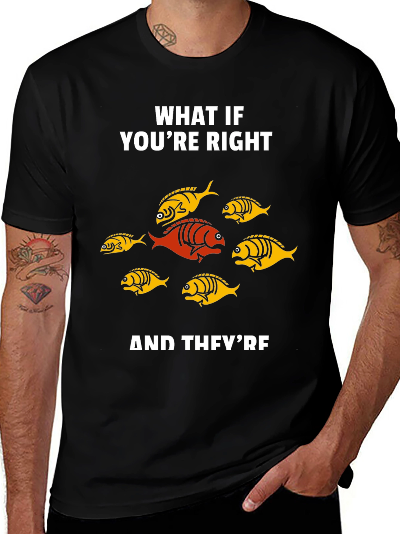 Variant 6 of Funny Fish Graphic T-Shirt - What If You're Right?