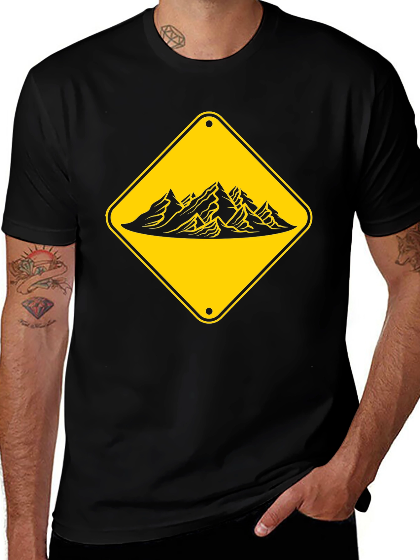 Variant 3 of Mountain Graphic Black T-Shirt