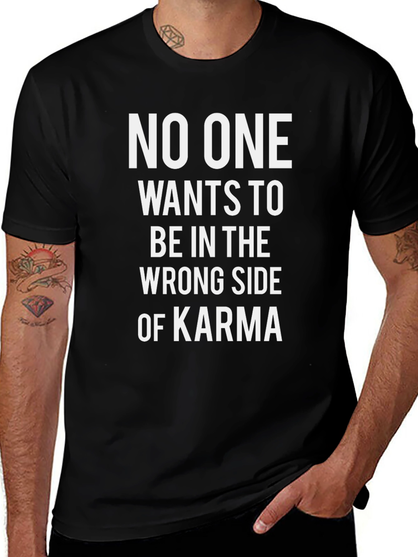 Variant 25 of Karma T-Shirt - No One Wants The Wrong Side
