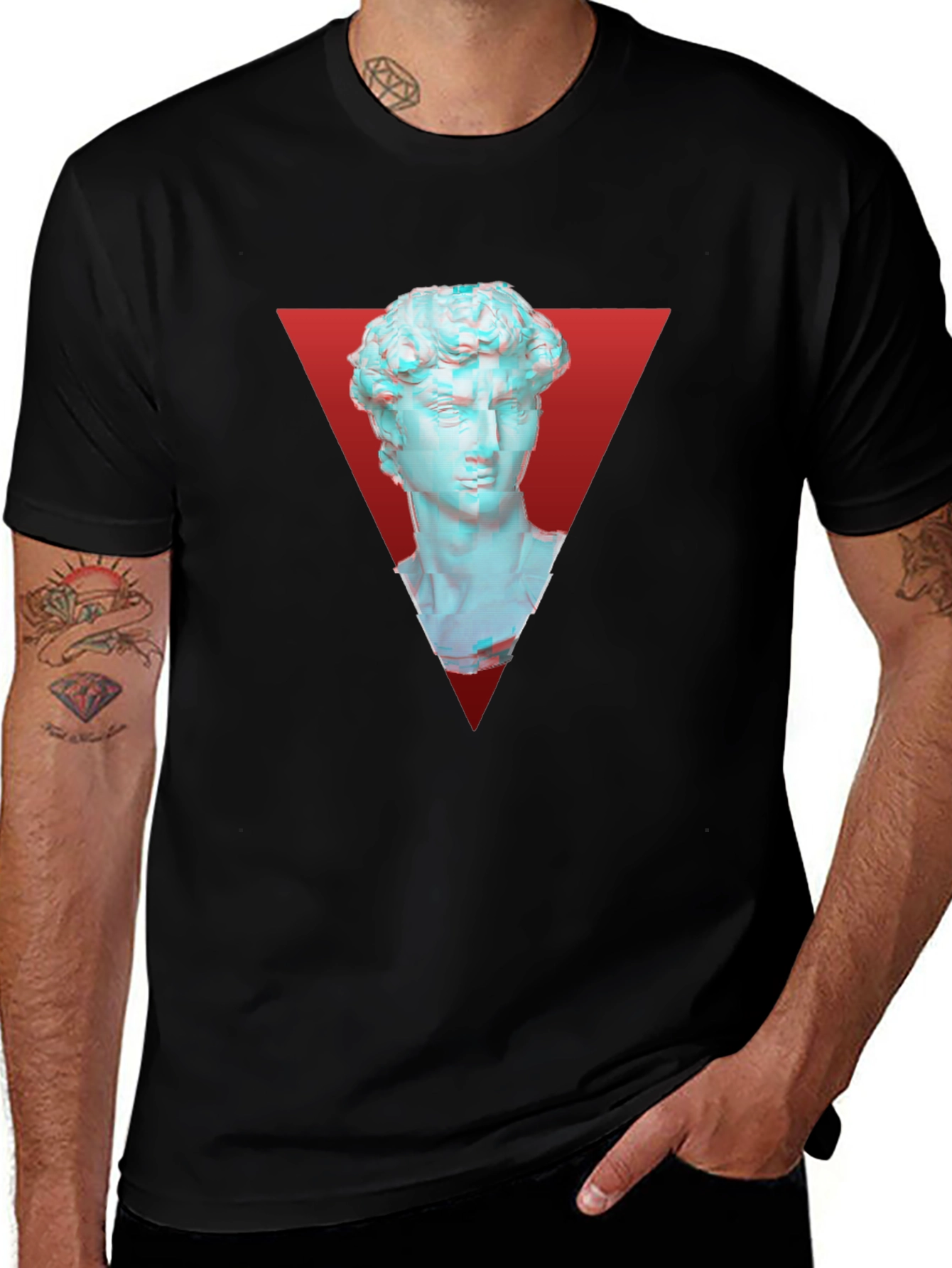 David Statue Graphic Tee - Modern Artistic Style