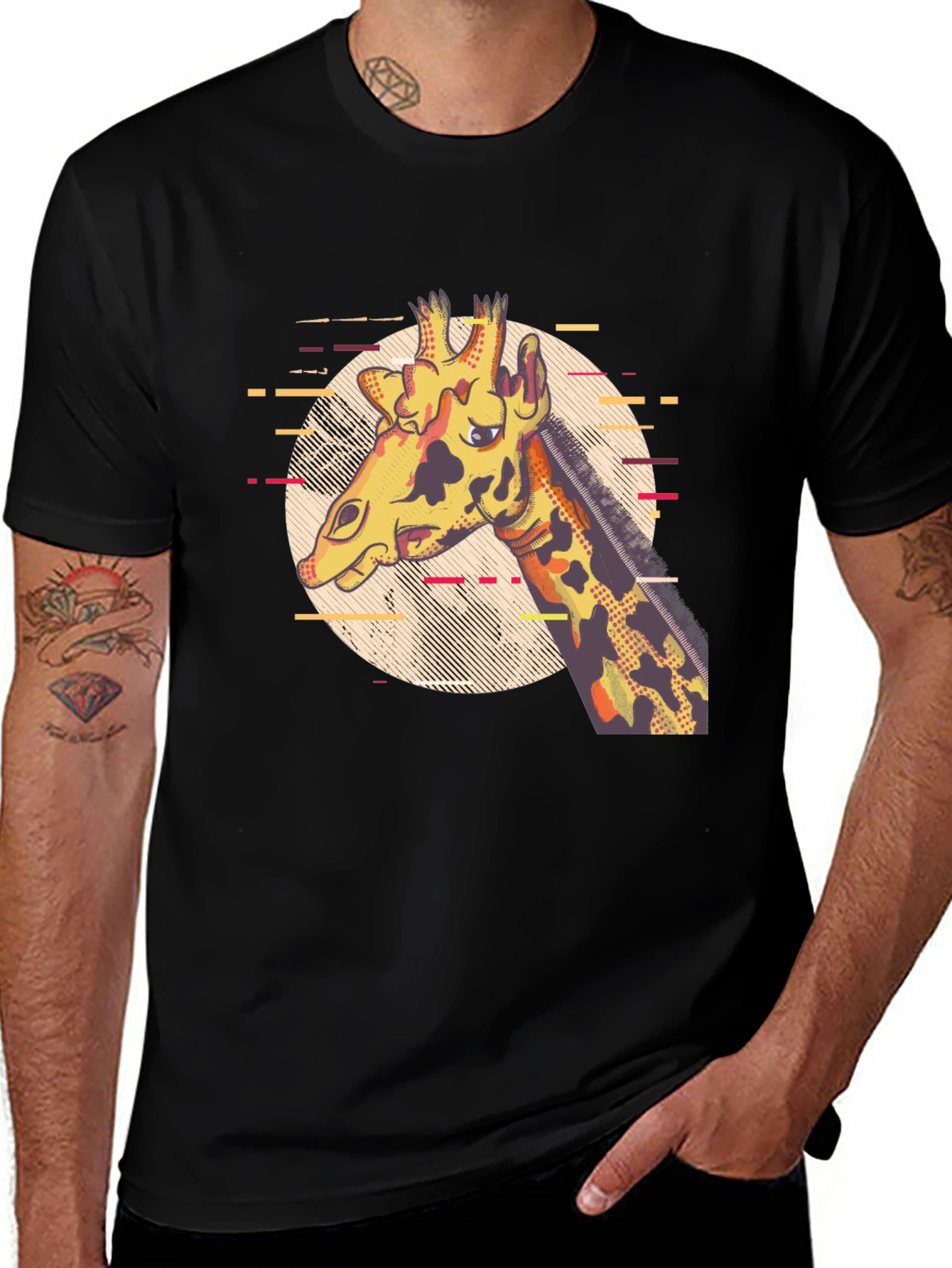 Giraffe Graphic Print T-Shirt