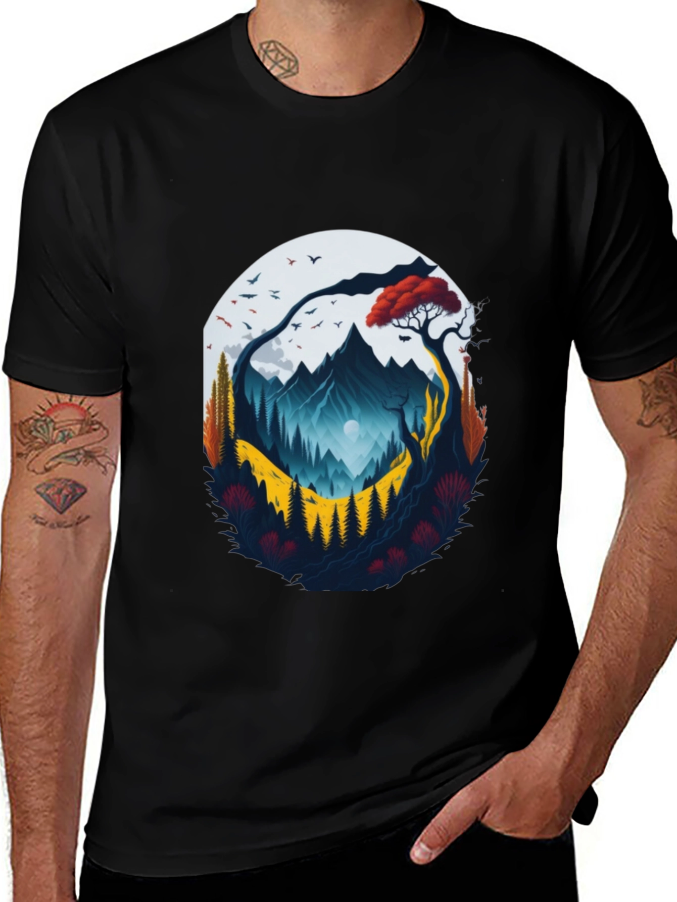 Mountain Scene Graphic Tee - Nature Lover's Apparel
