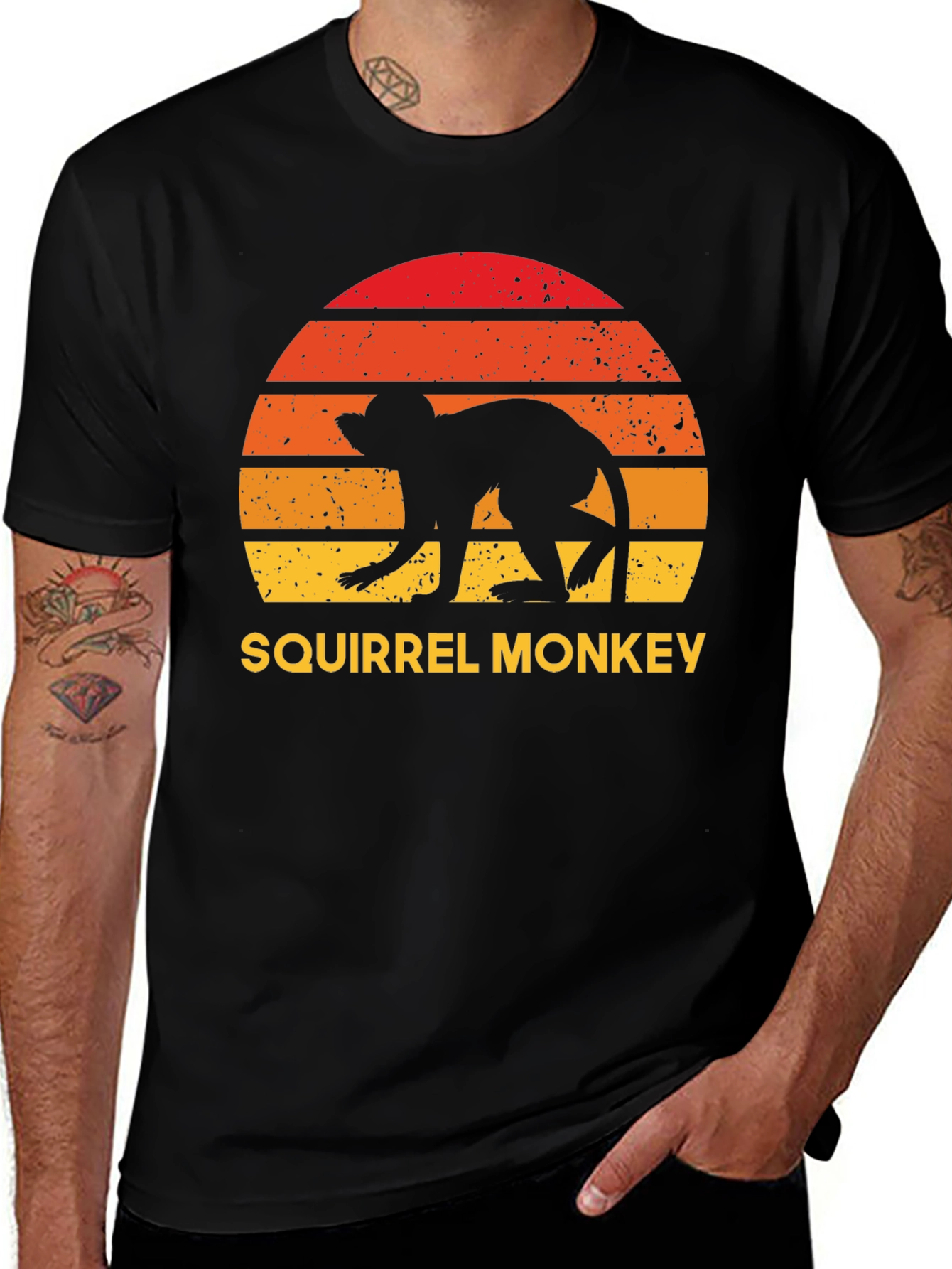 Variant 18 of Squirrel Monkey Sunset Graphic Tee