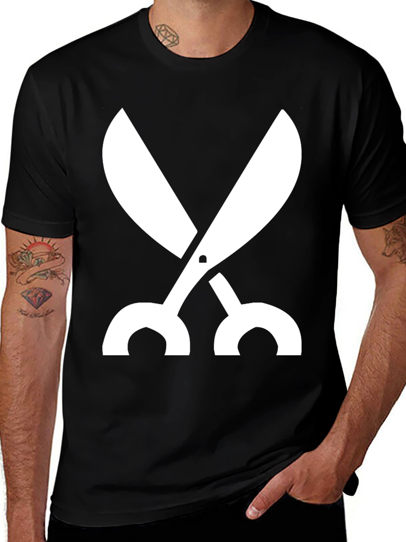 Variant 4 of Scissors Graphic Black T-Shirt