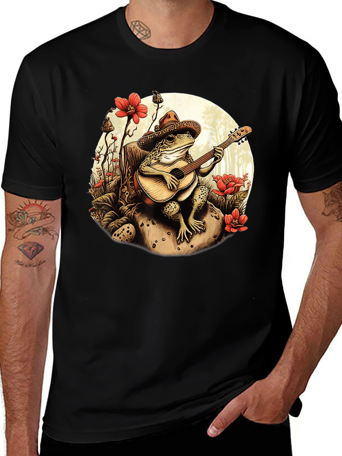 Variant 18 of Frog Guitarist T-Shirt - Musical Amphibian Design