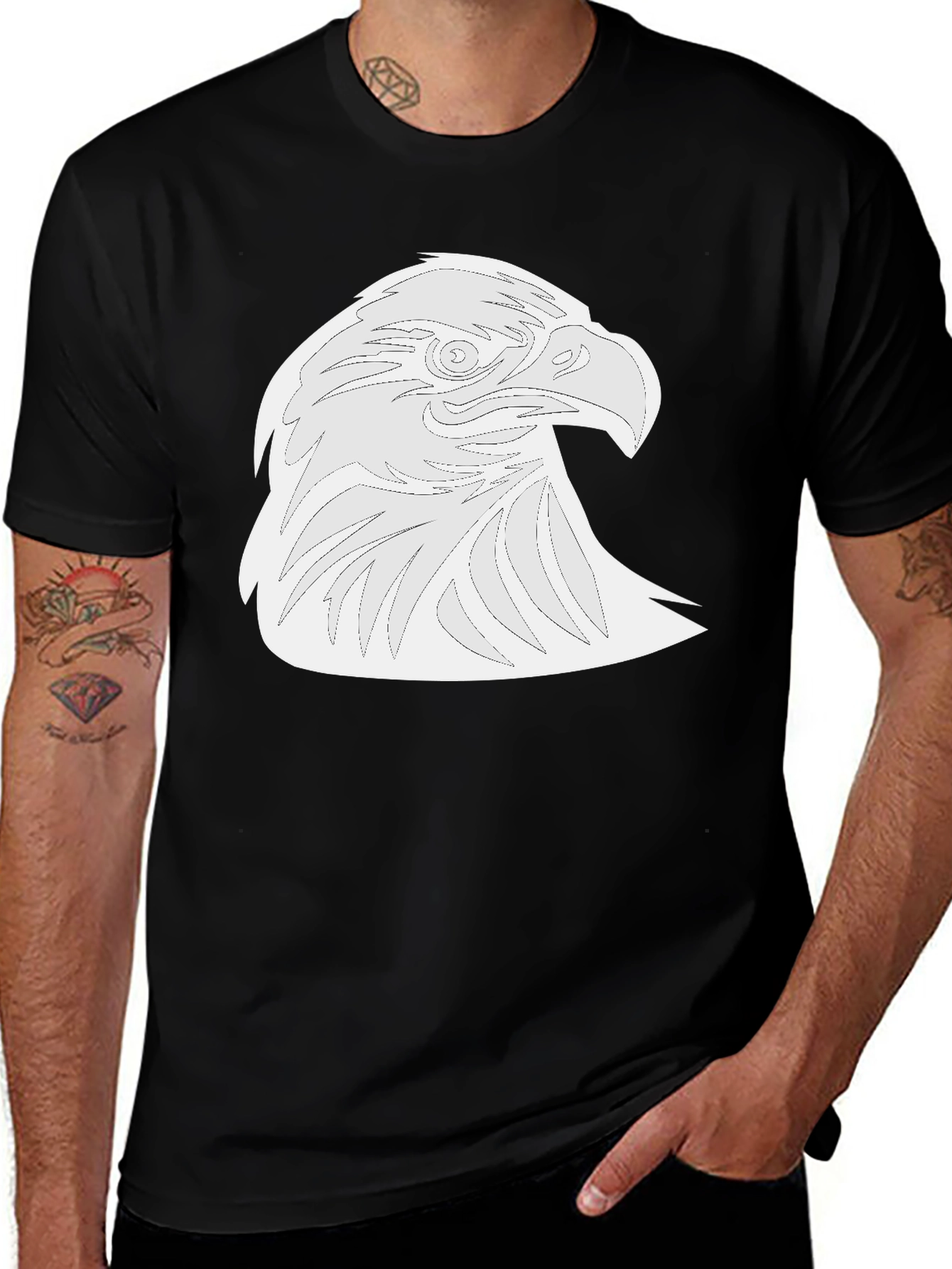 Variant 5 of Eagle Graphic Tee - Black Casual T-Shirt