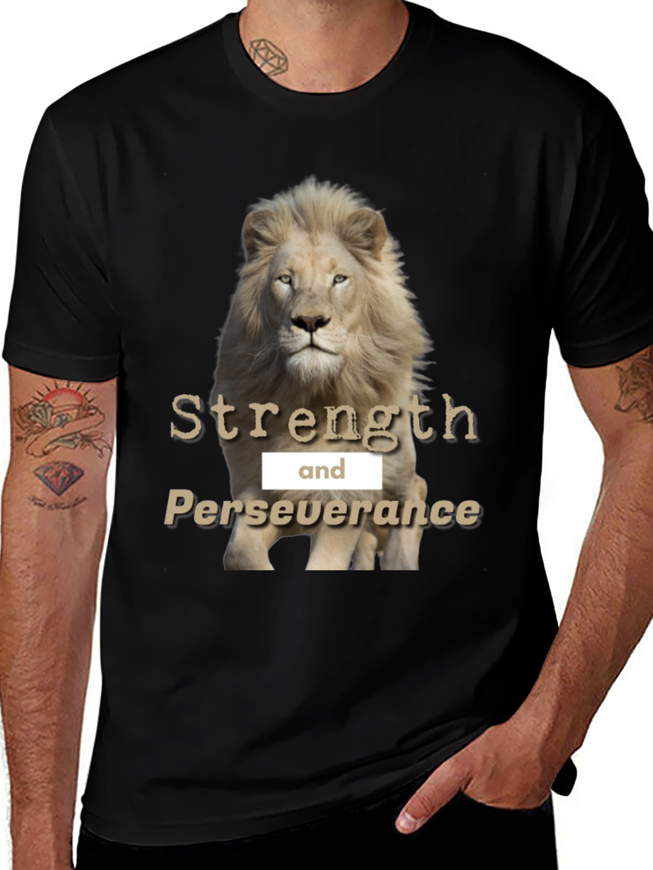 Variant 6 of Strength & Perseverance Lion Graphic Tee