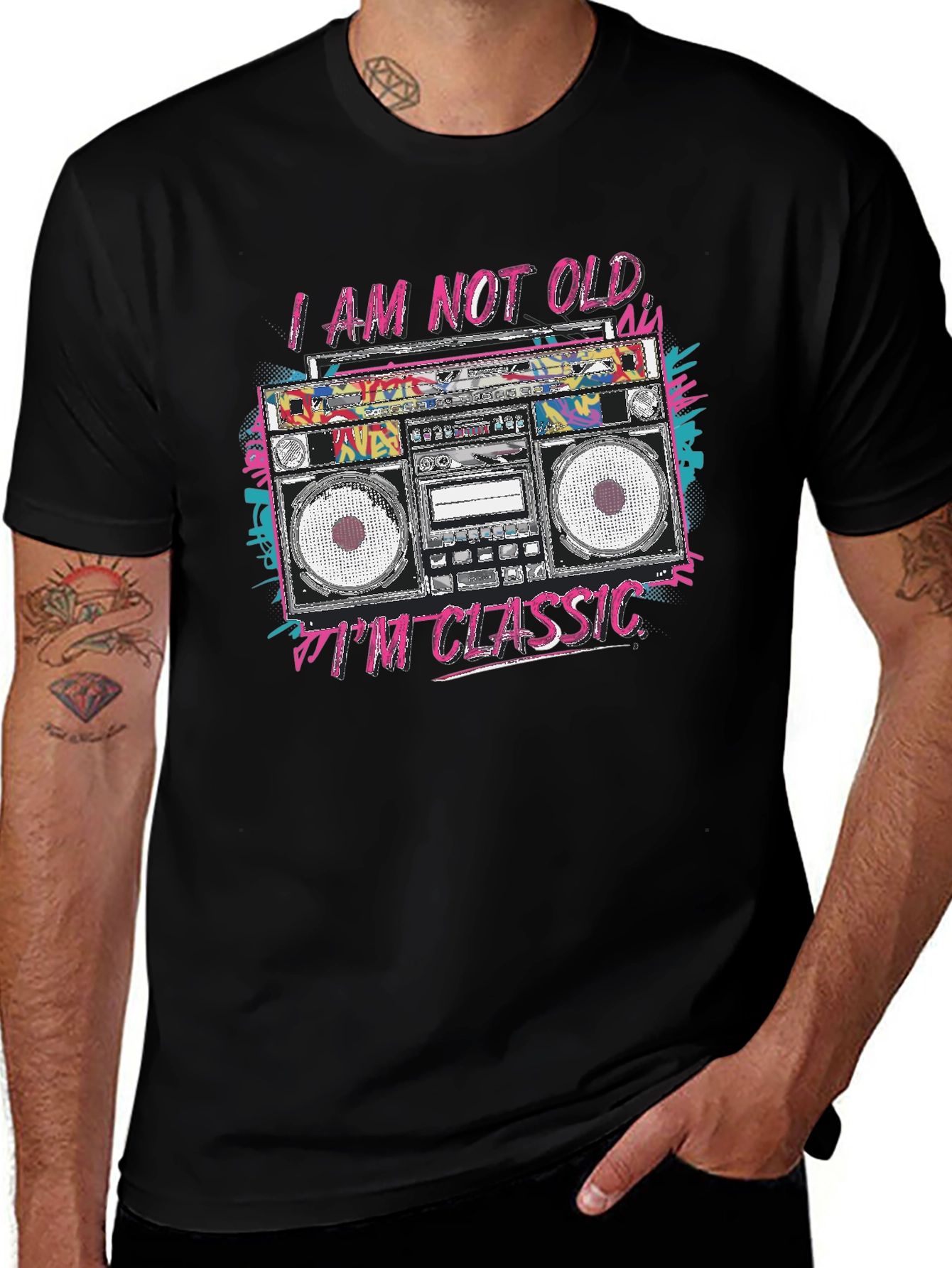 Variant 3 of Classic Boombox T-Shirt - Retro Style Tee