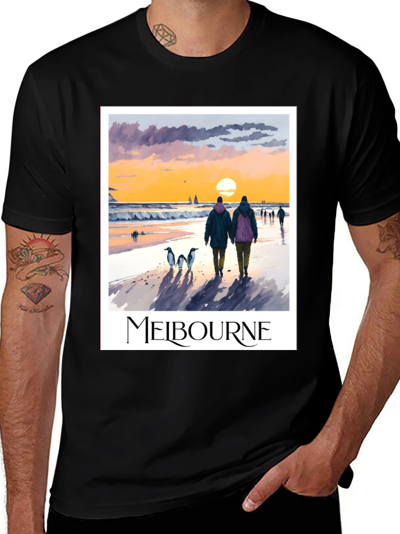 Variant 5 of Melbourne Sunset Beach Graphic Tee