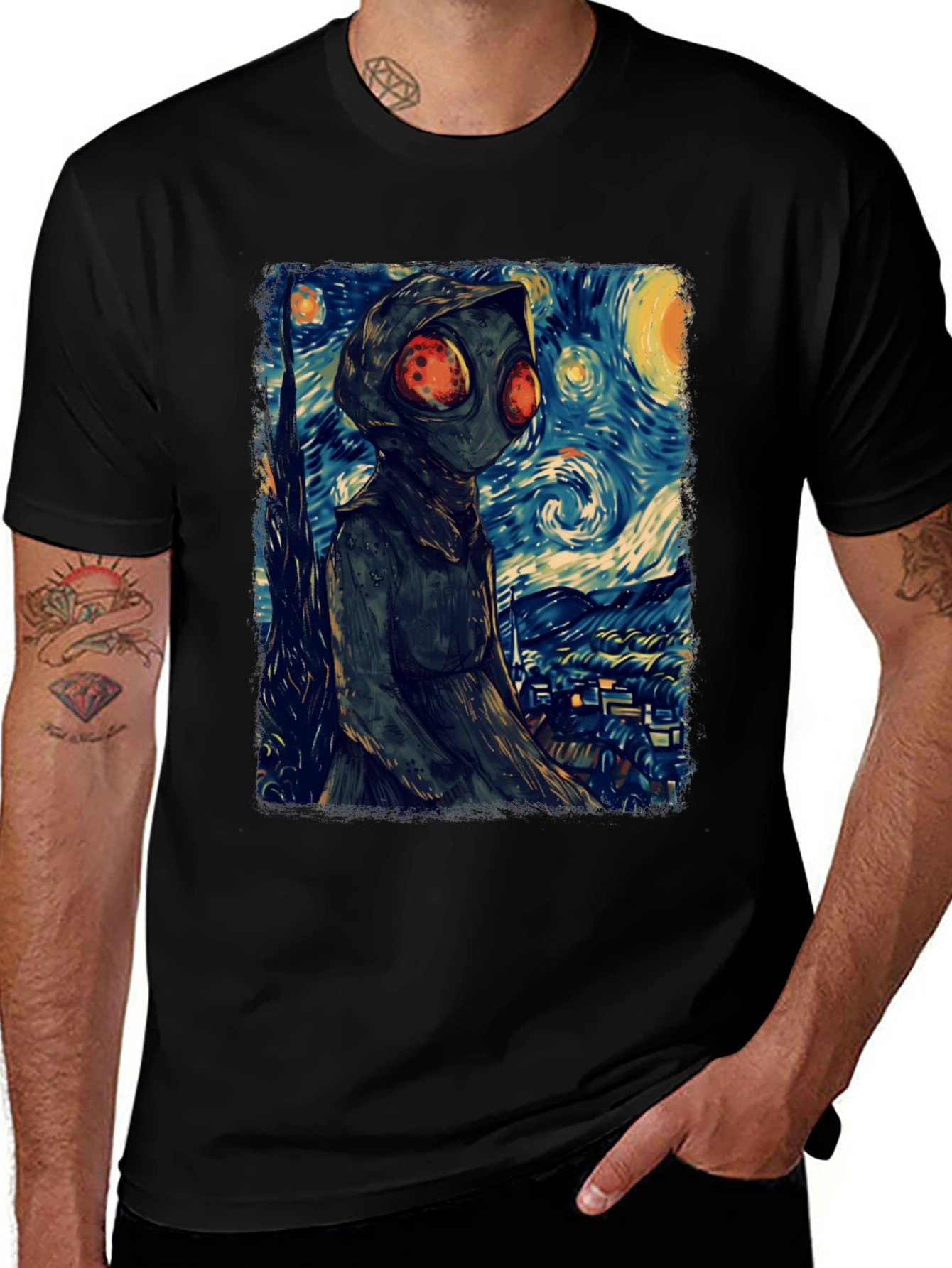 Variant 16 of Starry Night Alien T-Shirt