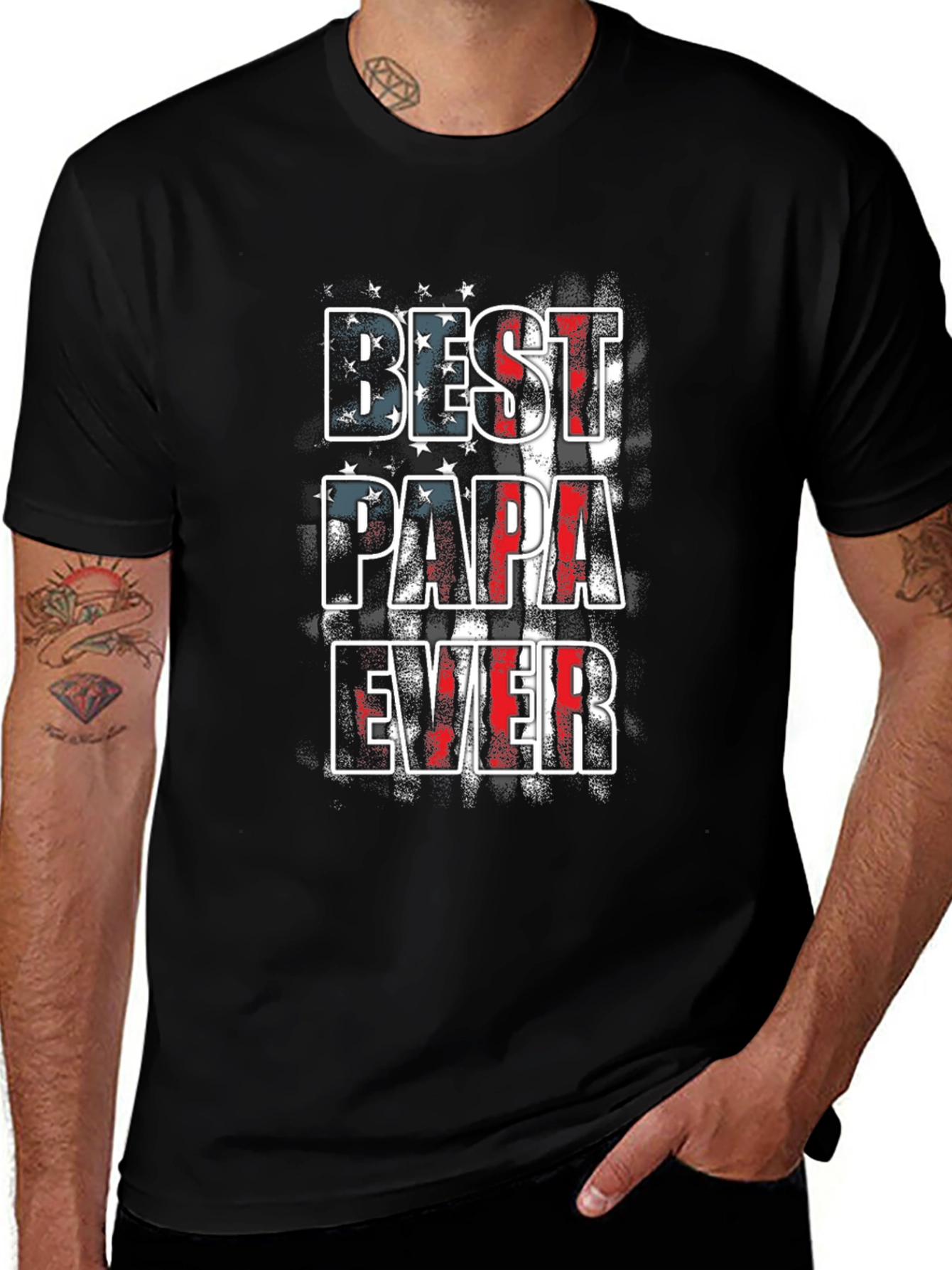 Variant 9 of Best Papa Ever American Flag T-Shirt