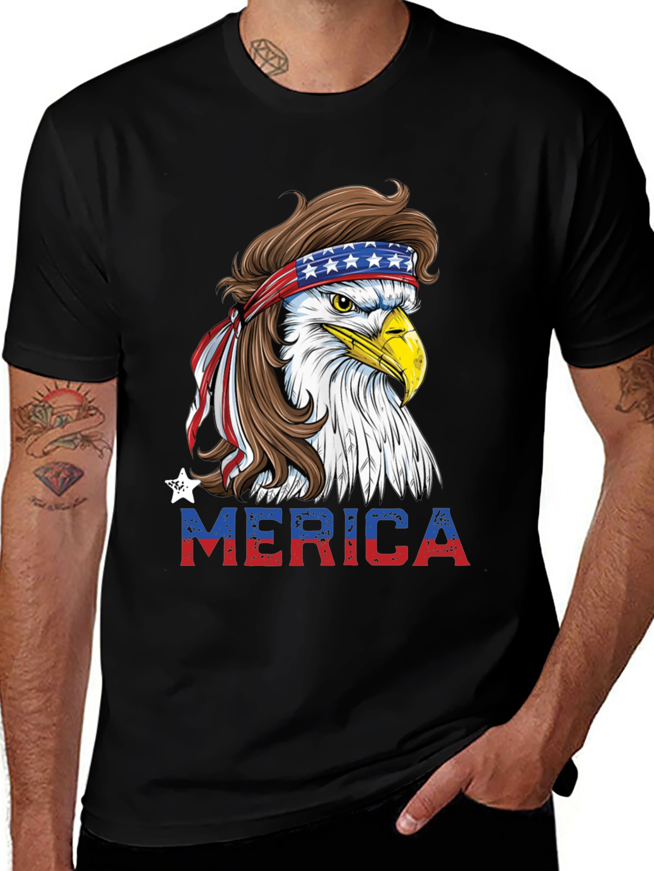 Patriotic Eagle Mullet T-Shirt - Merica