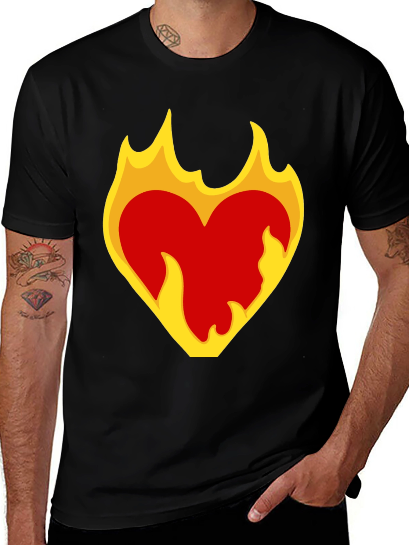 Variant 5 of Heart on Fire Graphic T-Shirt - Bold Statement Tee