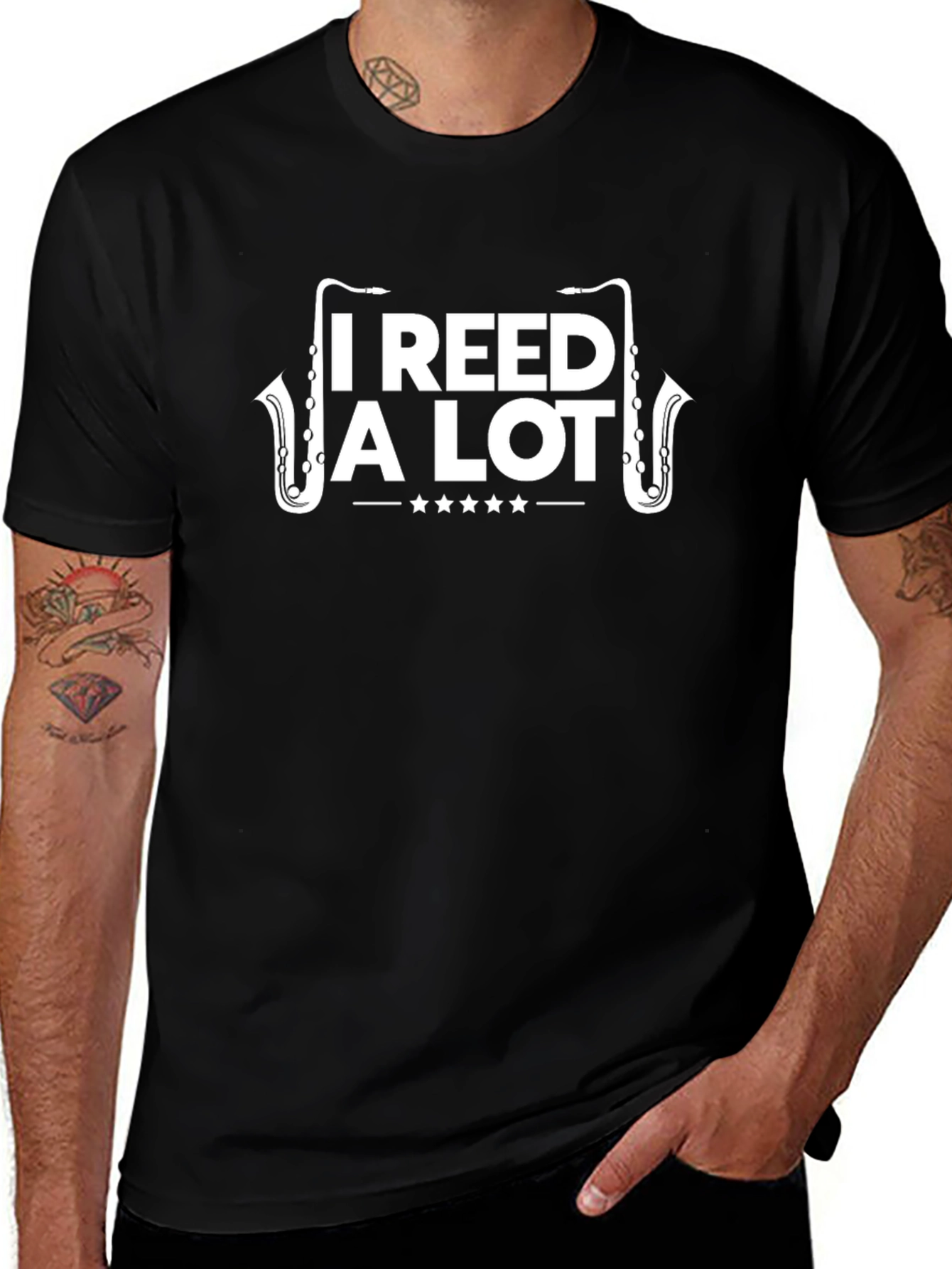 Variant 27 of I Reed A Lot Saxophone Music T-Shirt