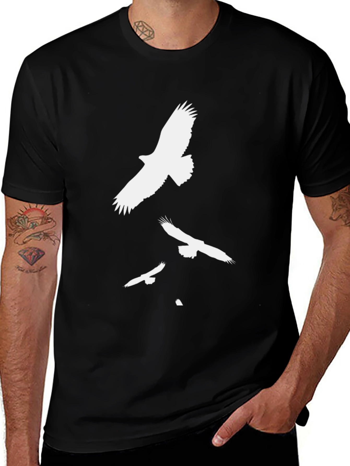 Variant 5 of Black Eagle Flight Graphic Tee