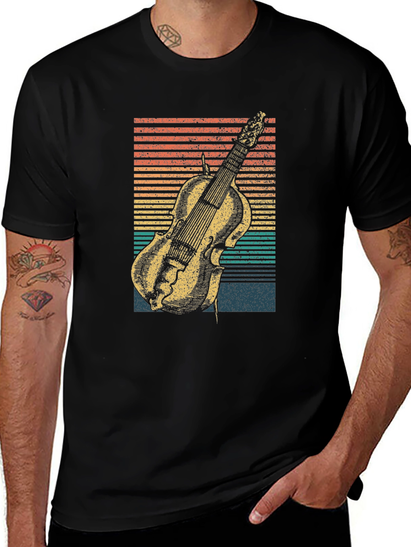 Variant 11 of Vintage Violin Graphic T-Shirt - Music Lover Tee