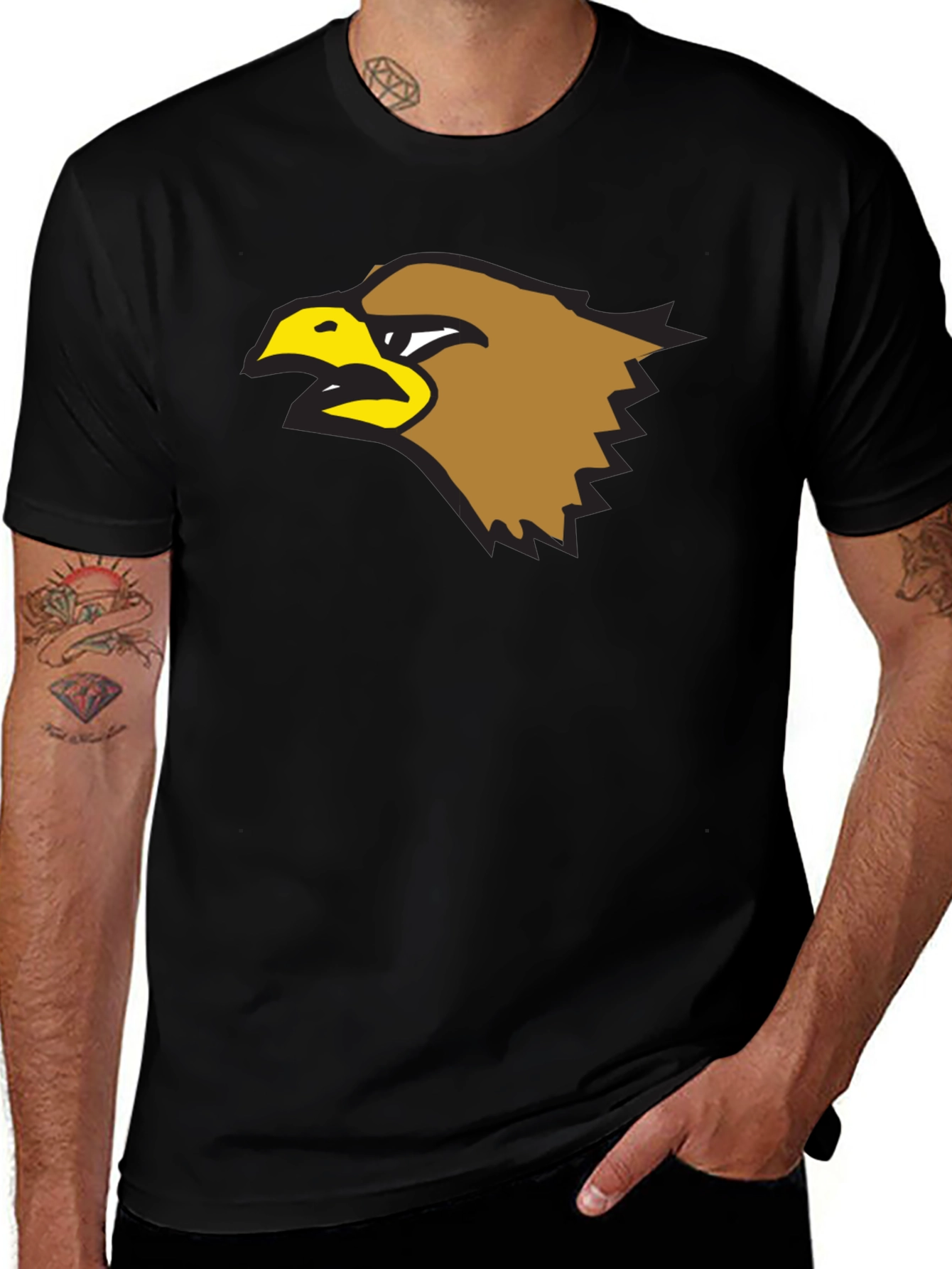 Variant 15 of Bold Eagle Graphic Tee - Black Cotton Shirt