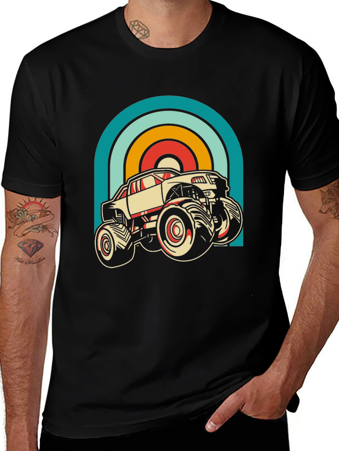 Variant 22 of Retro Monster Truck Graphic Tee - Cool Car Lover Shirt
