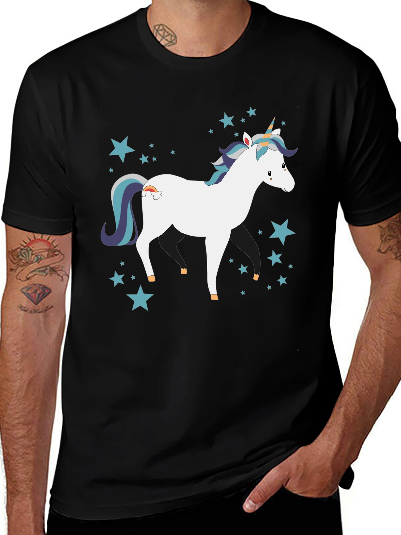 Variant 18 of Magical Unicorn T-Shirt - Starry Design