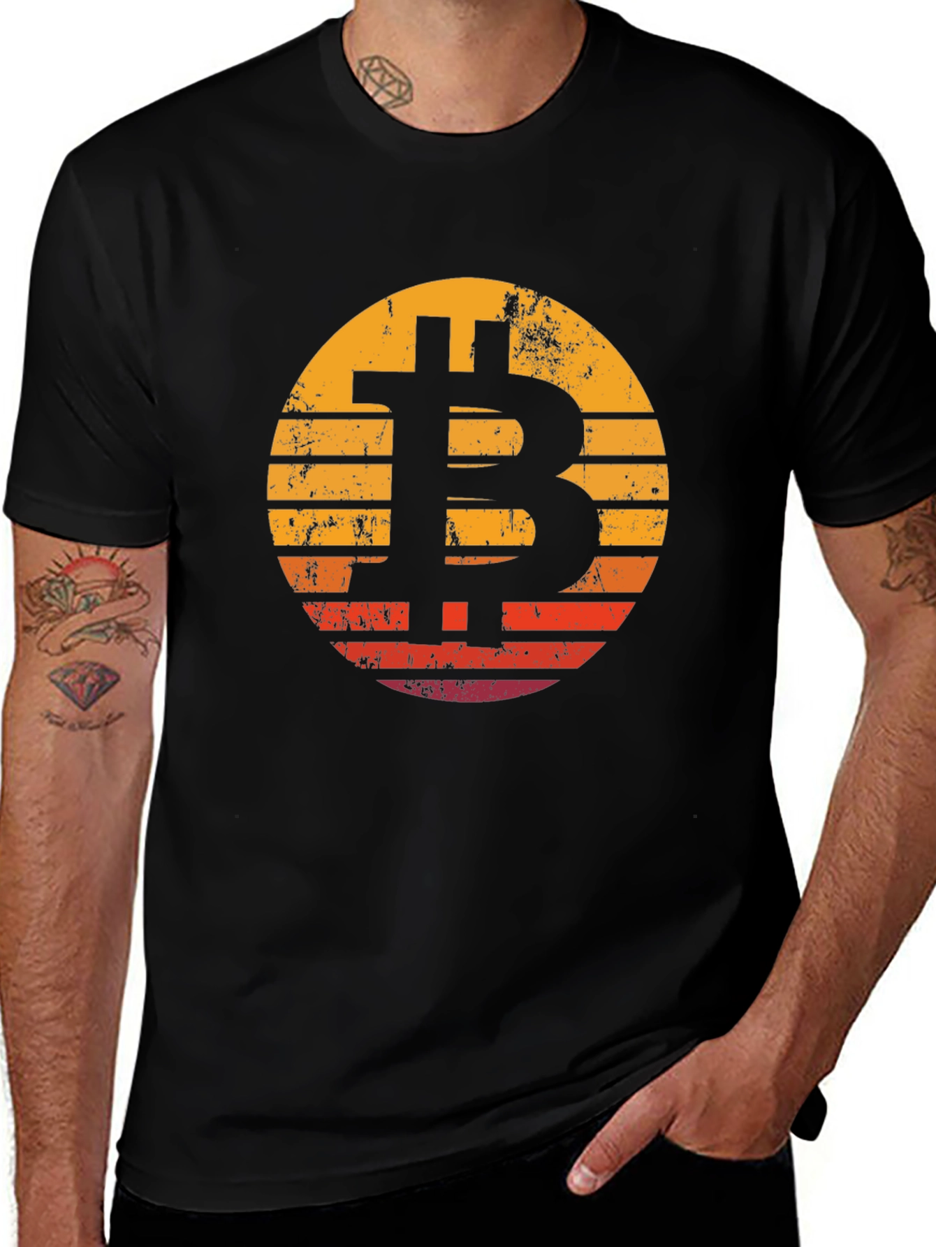 Variant 21 of Bitcoin Sunset Black T-Shirt Crypto Currency Tee