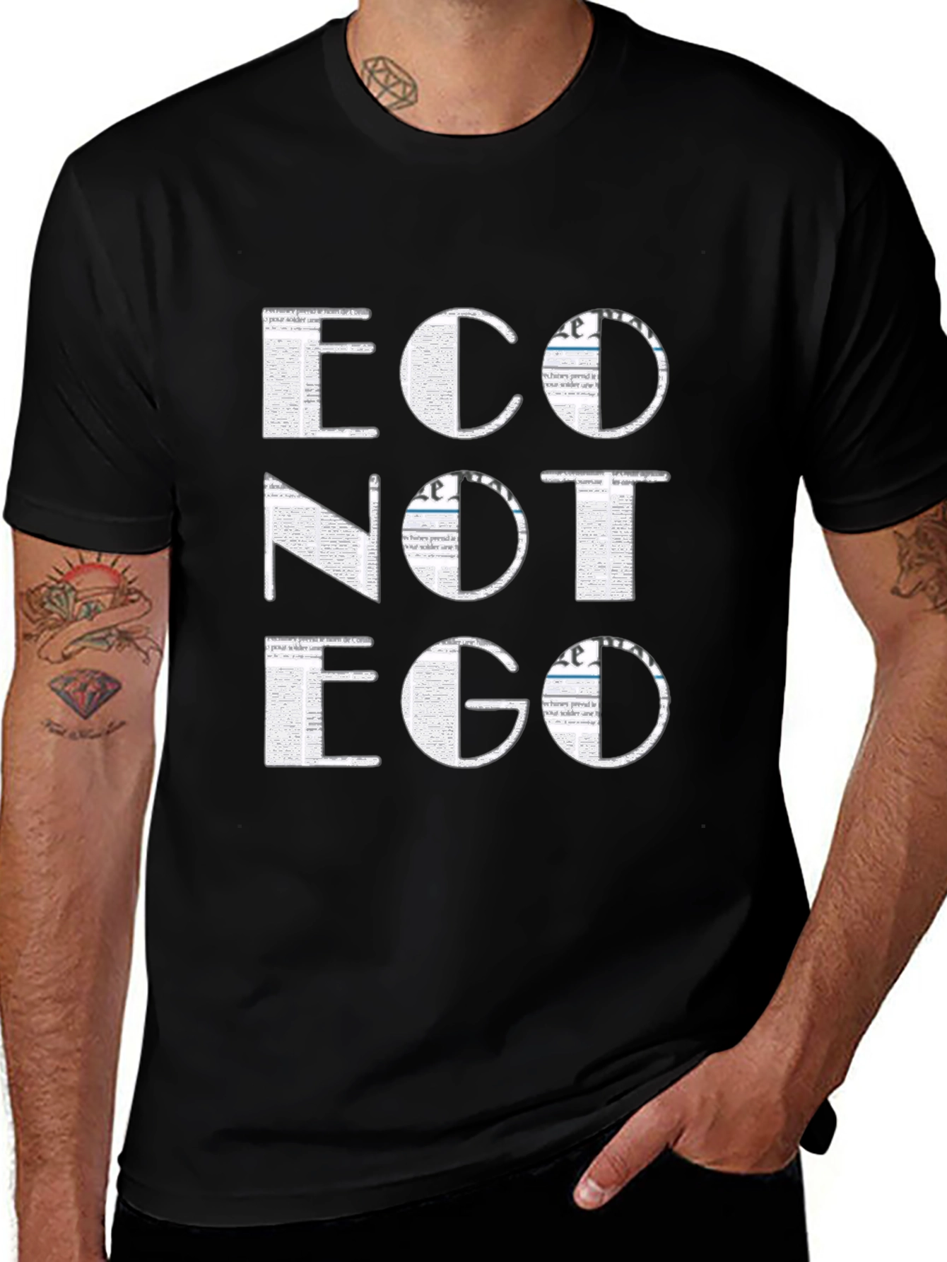 Variant 5 of Eco Not Ego Graphic Tee - Stylish Statement Shirt