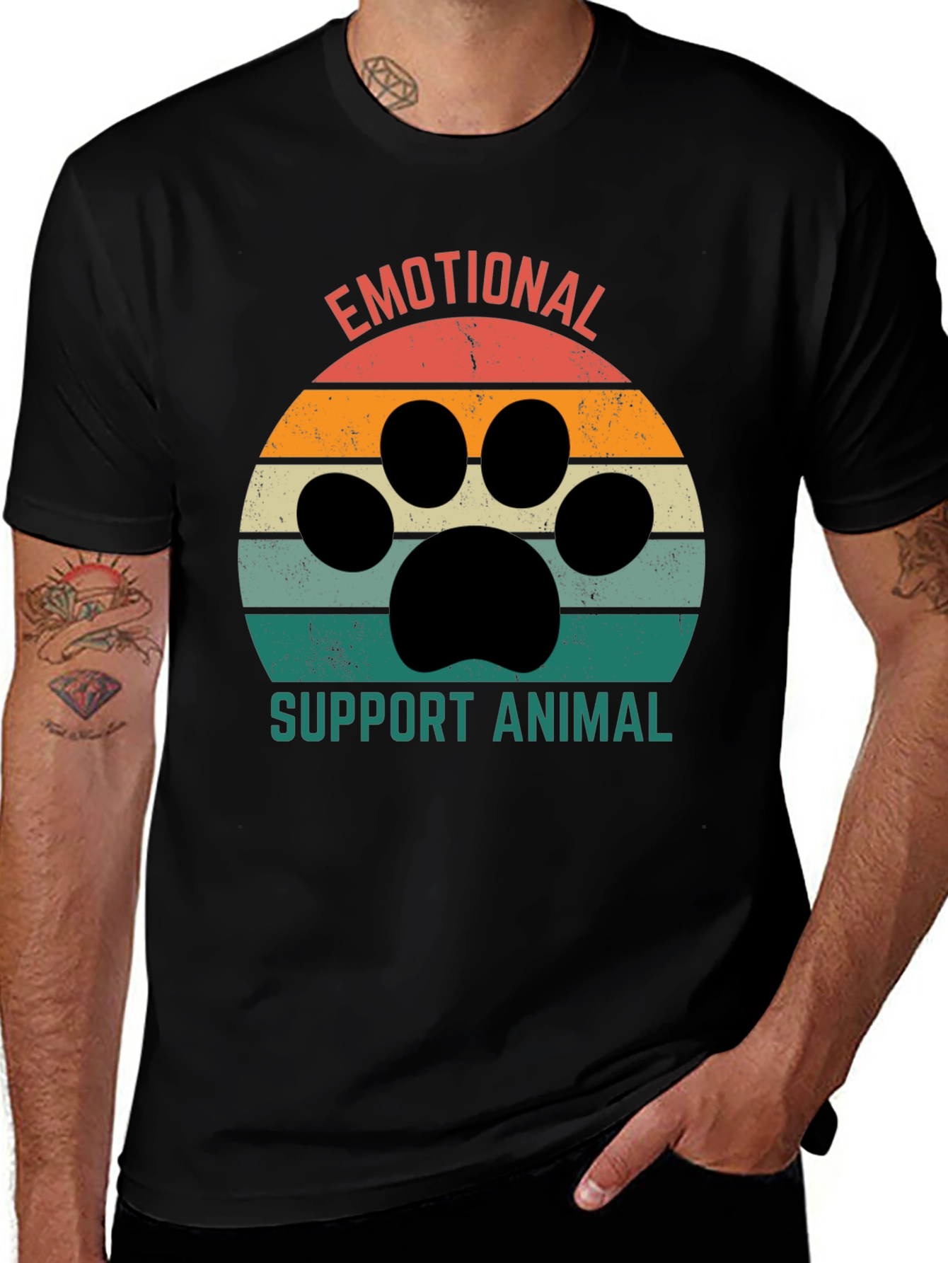 Variant 24 of Emotional Support Animal Retro T-Shirt