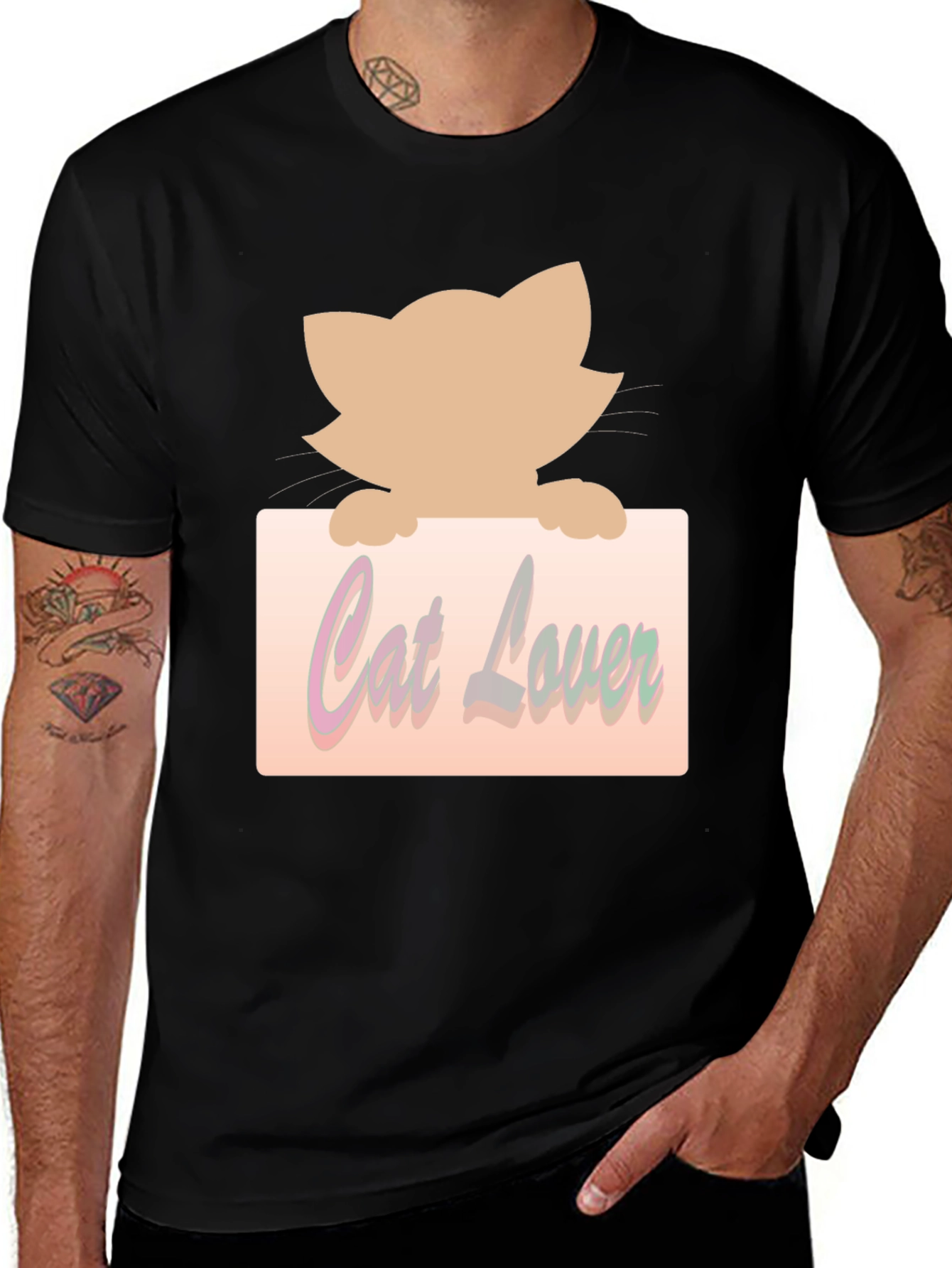 Variant 28 of Cat Lover Graphic Tee - Unisex Black T-Shirt