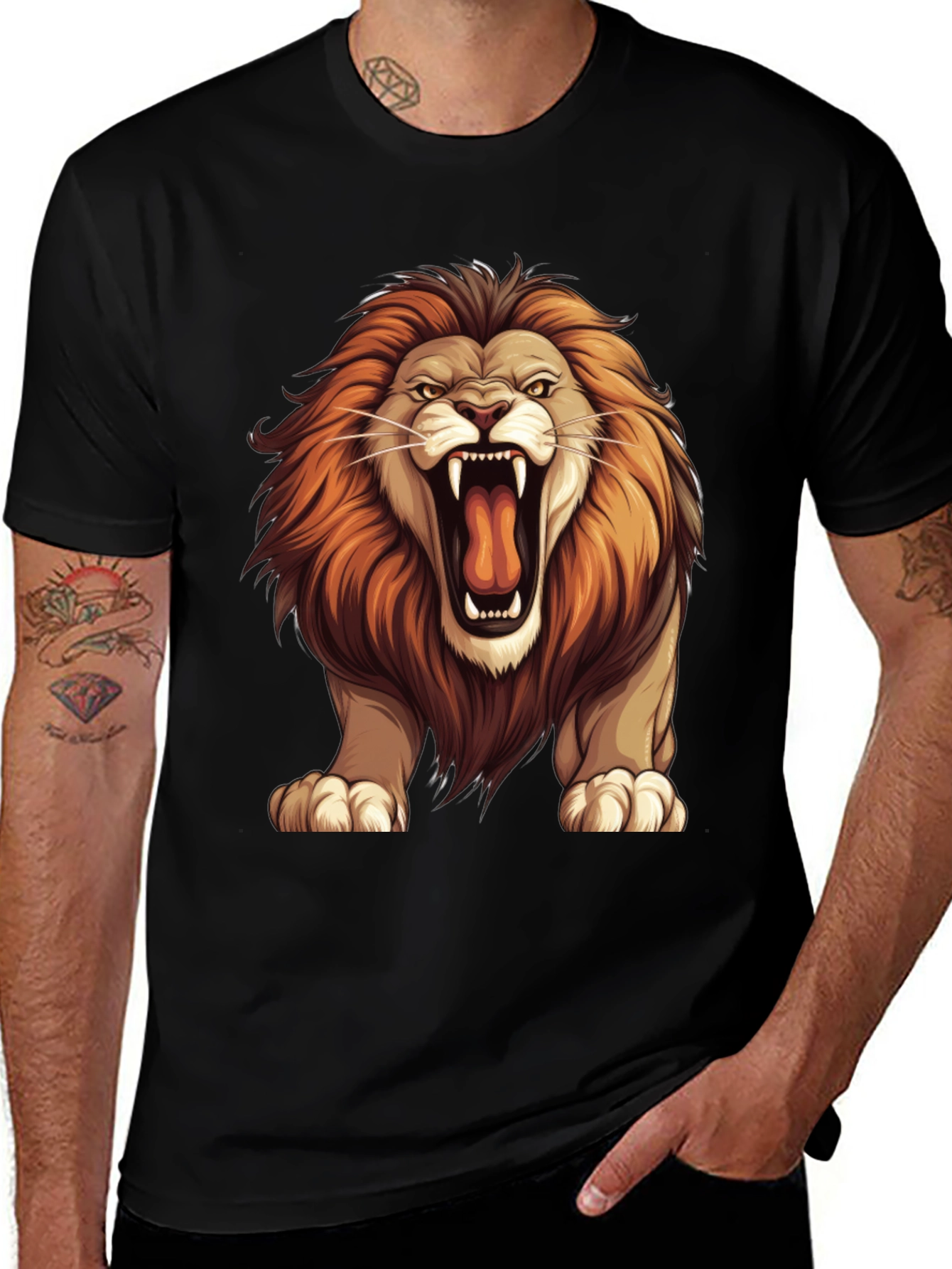 Variant 4 of Lion Graphic Tee - Bold Animal Print T-Shirt