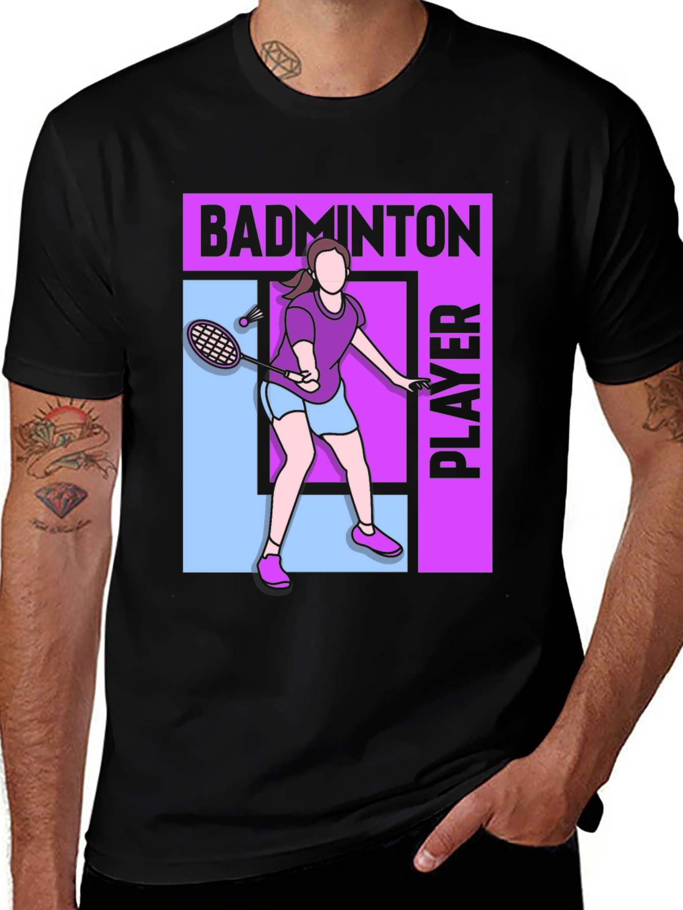 Variant 3 of Badminton Player Graphic Tee - Unisex