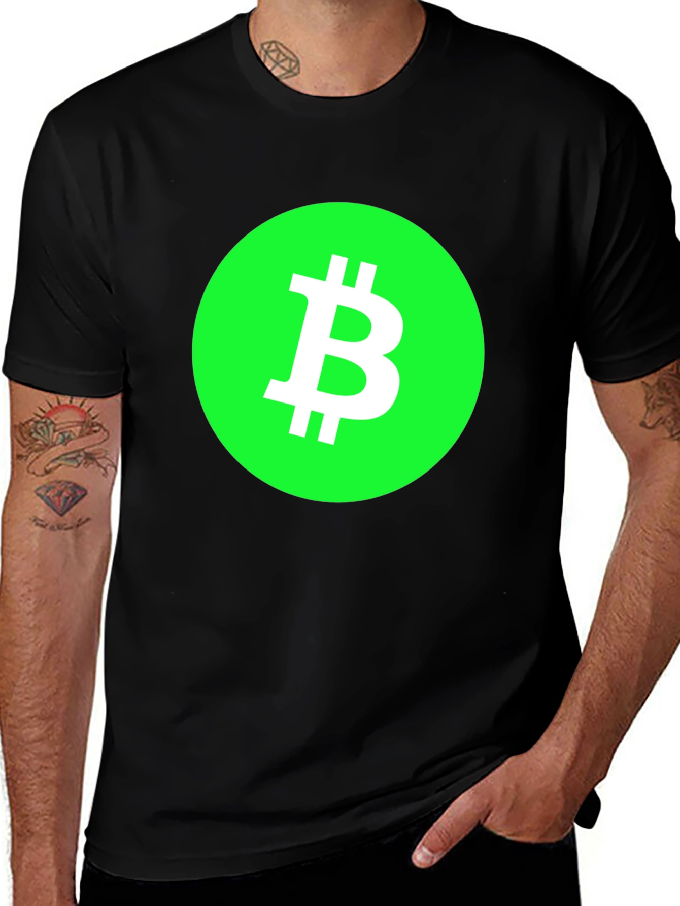 Bitcoin Cash Style T-Shirt - Green Circle