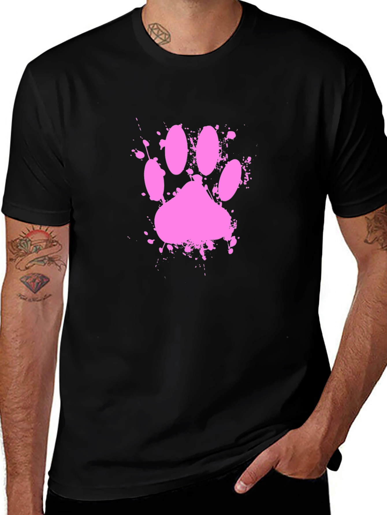 Variant 4 of Pink Paw Print Splatter T-Shirt