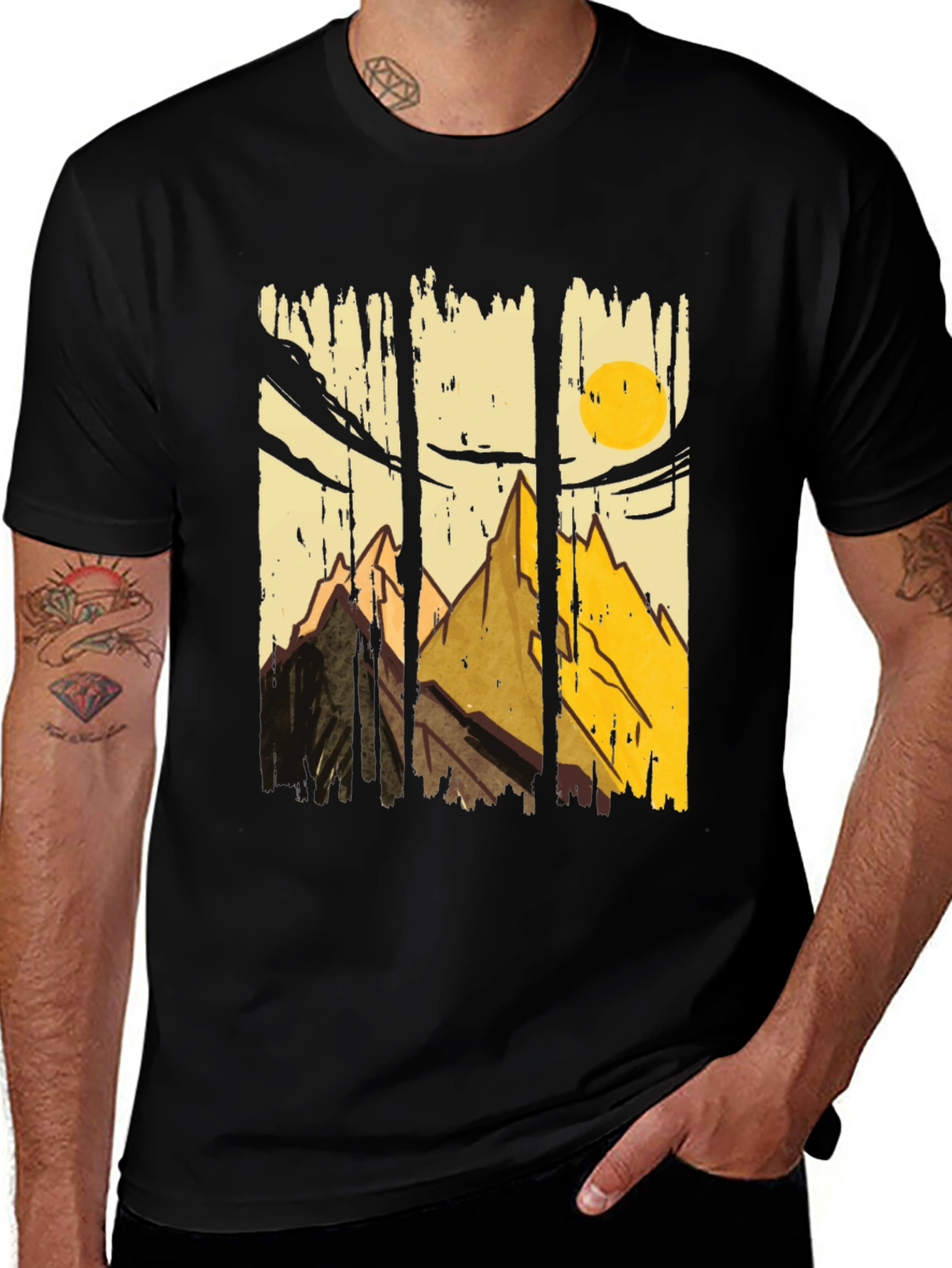 Variant 8 of Mountain Vista Graphic Tee - Vintage Style