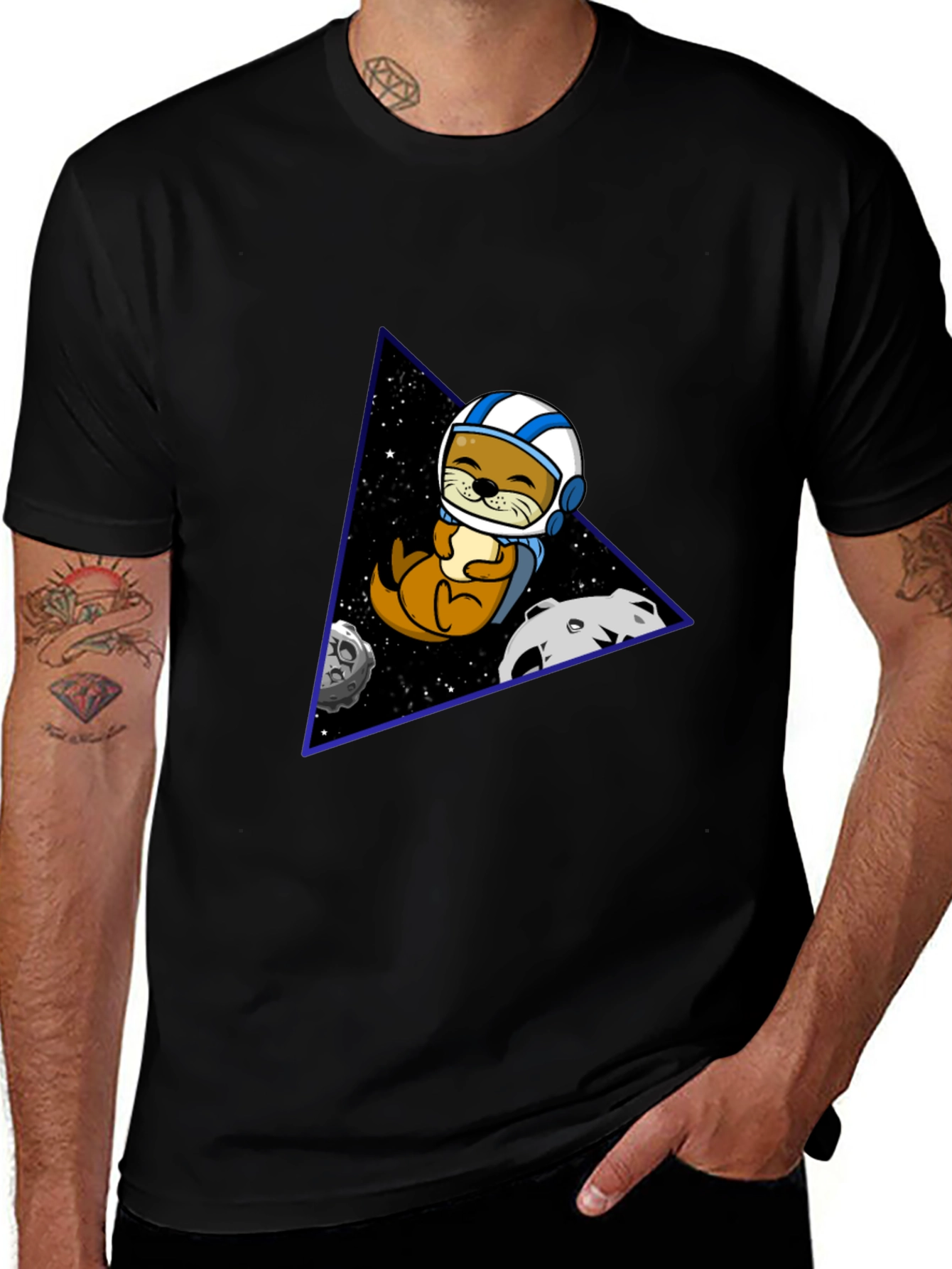 Variant 10 of Otter Astronaut T-Shirt - Cute Space Design