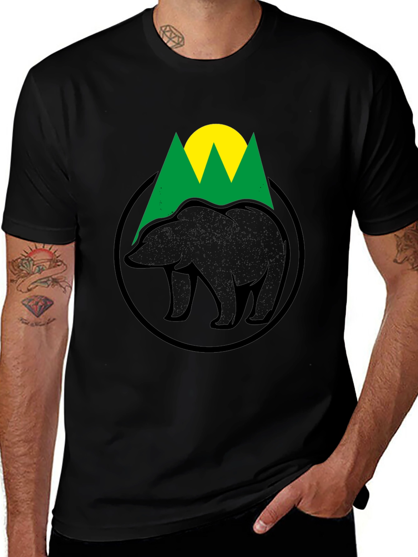 Variant 9 of Bear Mountain Graphic T-Shirt - Nature Inspired Design
