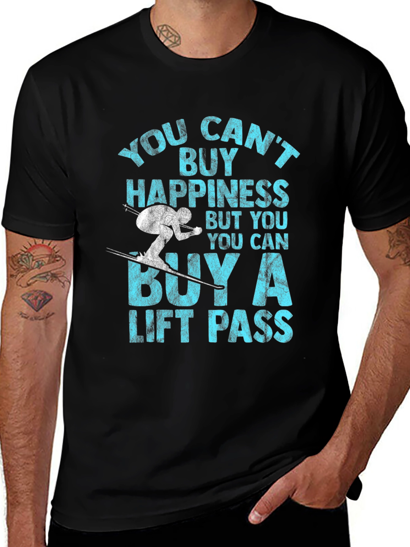 Variant 23 of Skiing Lift Pass Happiness T-Shirt