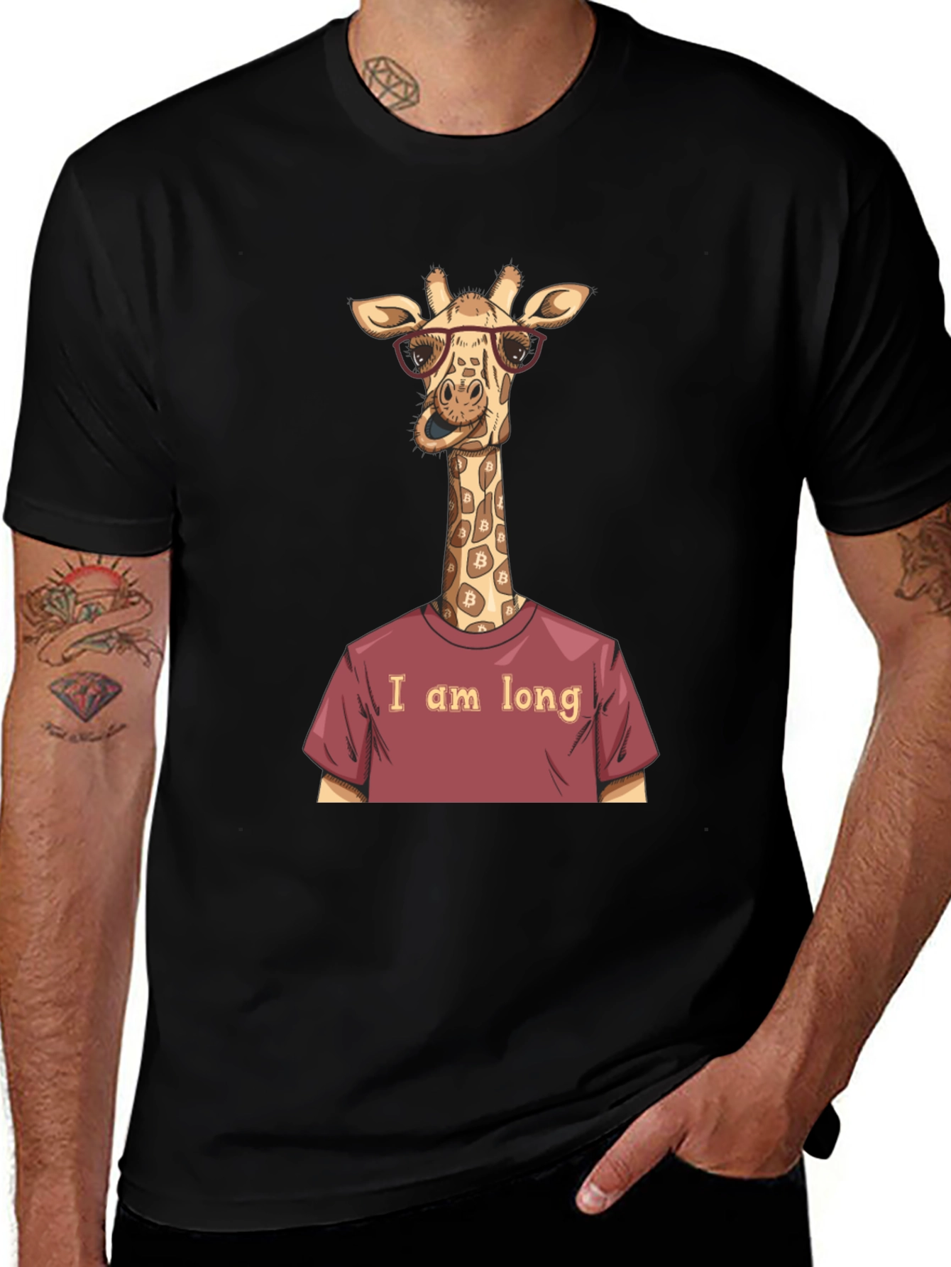 Variant 21 of Funny Giraffe Bitcoin Investor T-Shirt