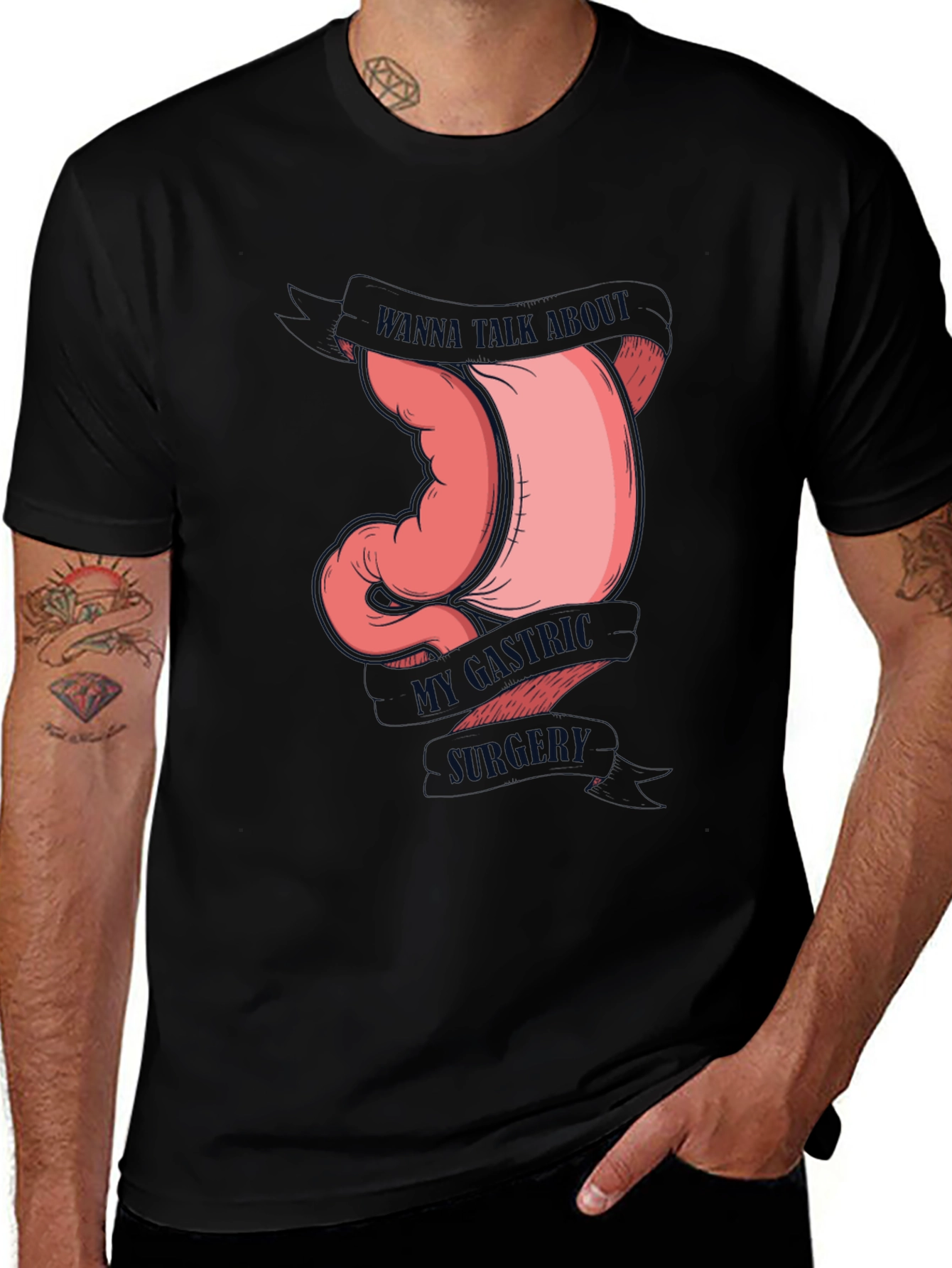Variant 3 of Gastric Humor Tee - Wanna Talk About My Gastric Surgery T-Shirt