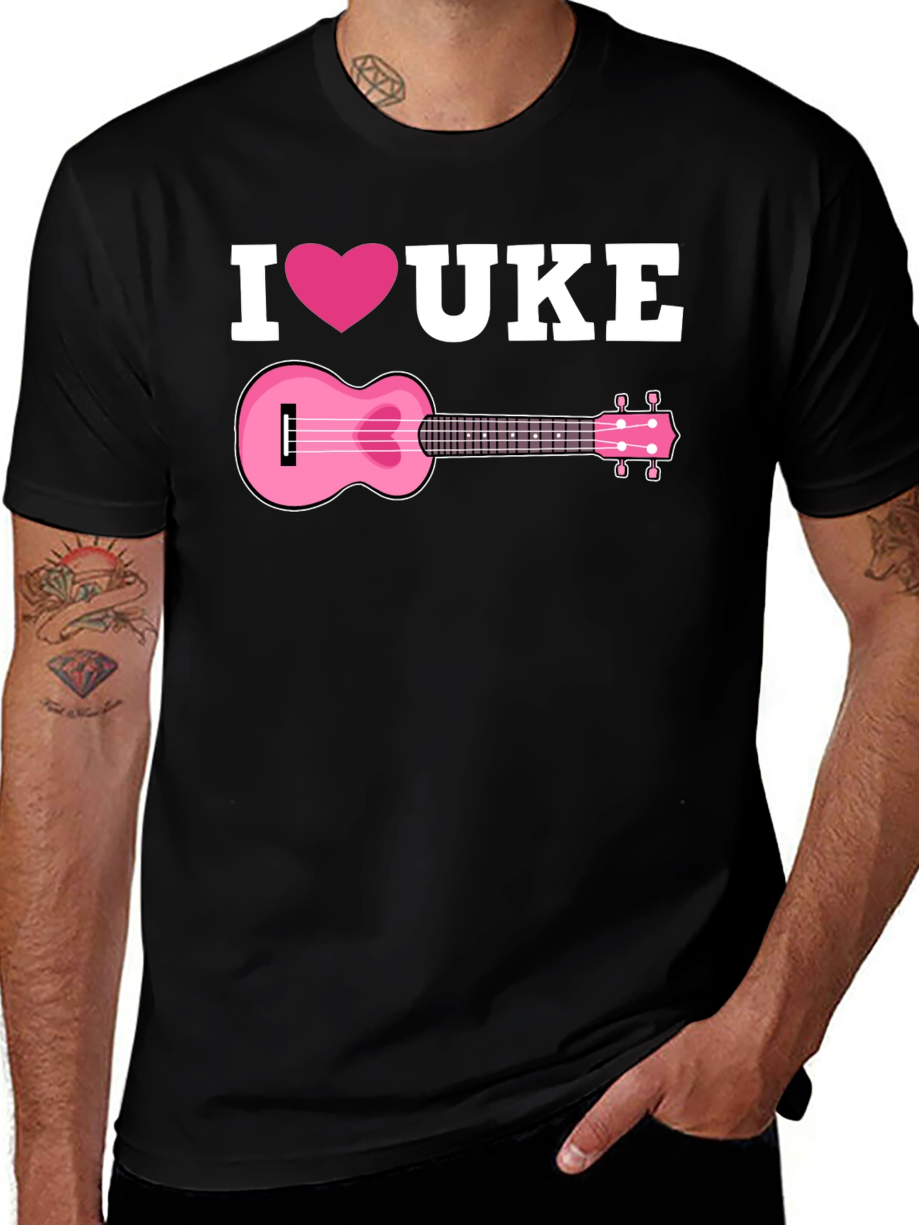 Variant 4 of I Love Ukulele Graphic T-Shirt