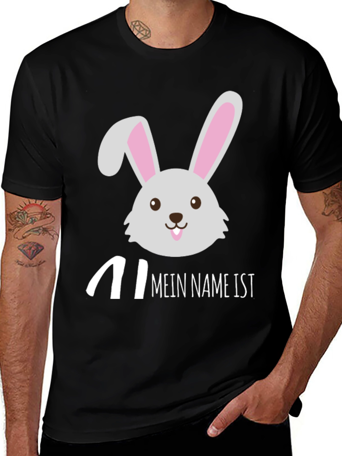 Variant 30 of Mein Name Ist Rabbit T-Shirt - Black Cotton Tee
