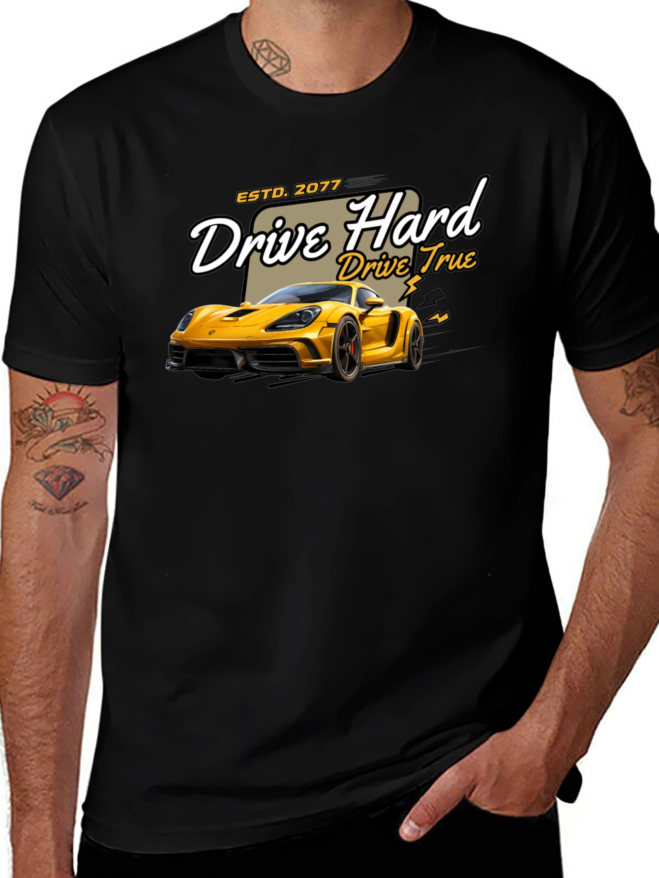 Variant 5 of Drive Hard T-Shirt - Car Graphic Tee