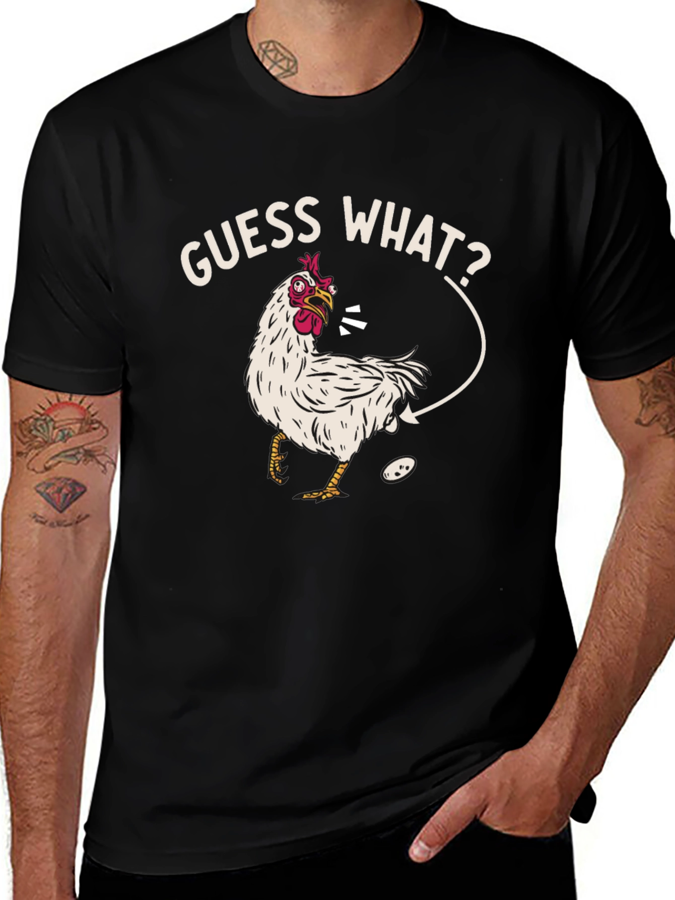 Variant 28 of Guess What? Chicken T-Shirt - Funny Graphic Tee