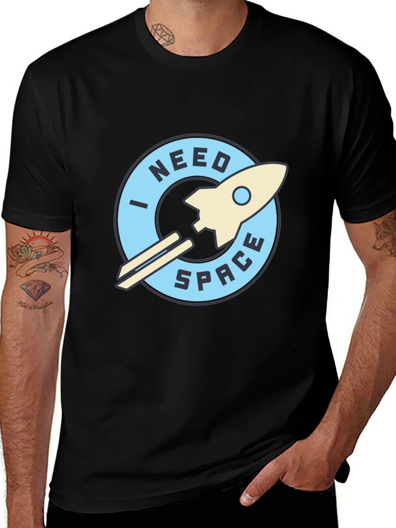 Variant 7 of I Need Space Black Graphic T-Shirt
